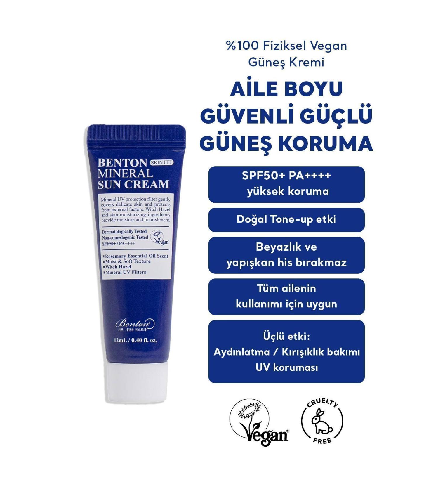 Benton Skin Fit Mineral Sun Cream Spf50 Pa 12ml 0 Physical Vegan Sunscreen - Buy Online on GoSupps.com