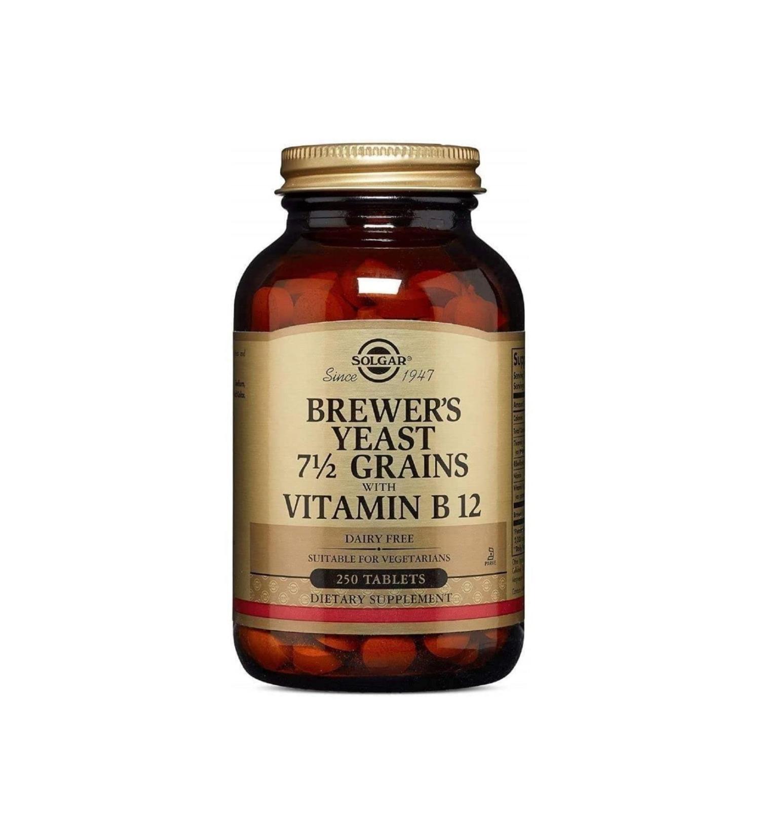 Solgar Brewer's Yeast With Vitamin B12 250 Tablets