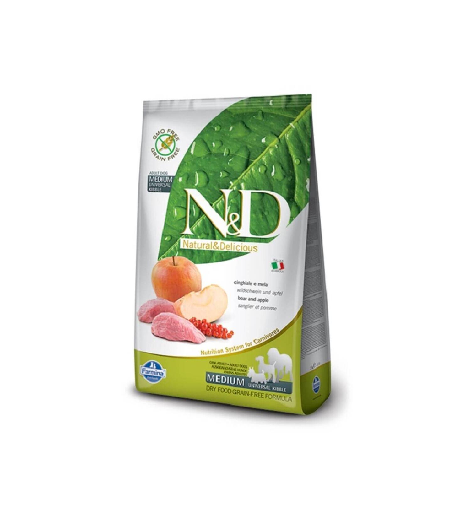 N & D Grain Free Wild Boar & Apple Adult Dog Food 2.5 Kg