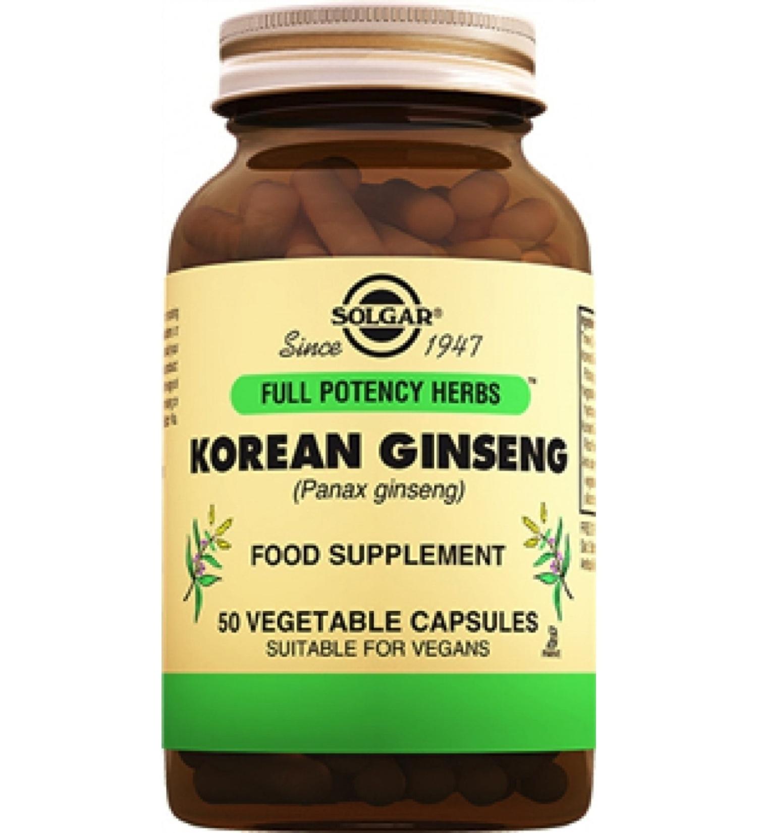 Solgar Korean Ginseng 50 Capsules - Alliavital.com-215