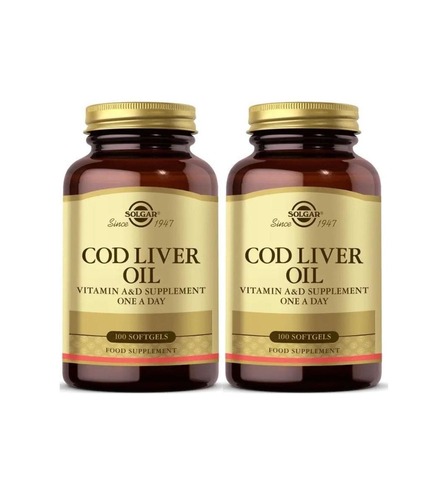 Solgar Cod Liver Oil 100 Capsules 2 Pieces - Buy Online on GoSupps.com