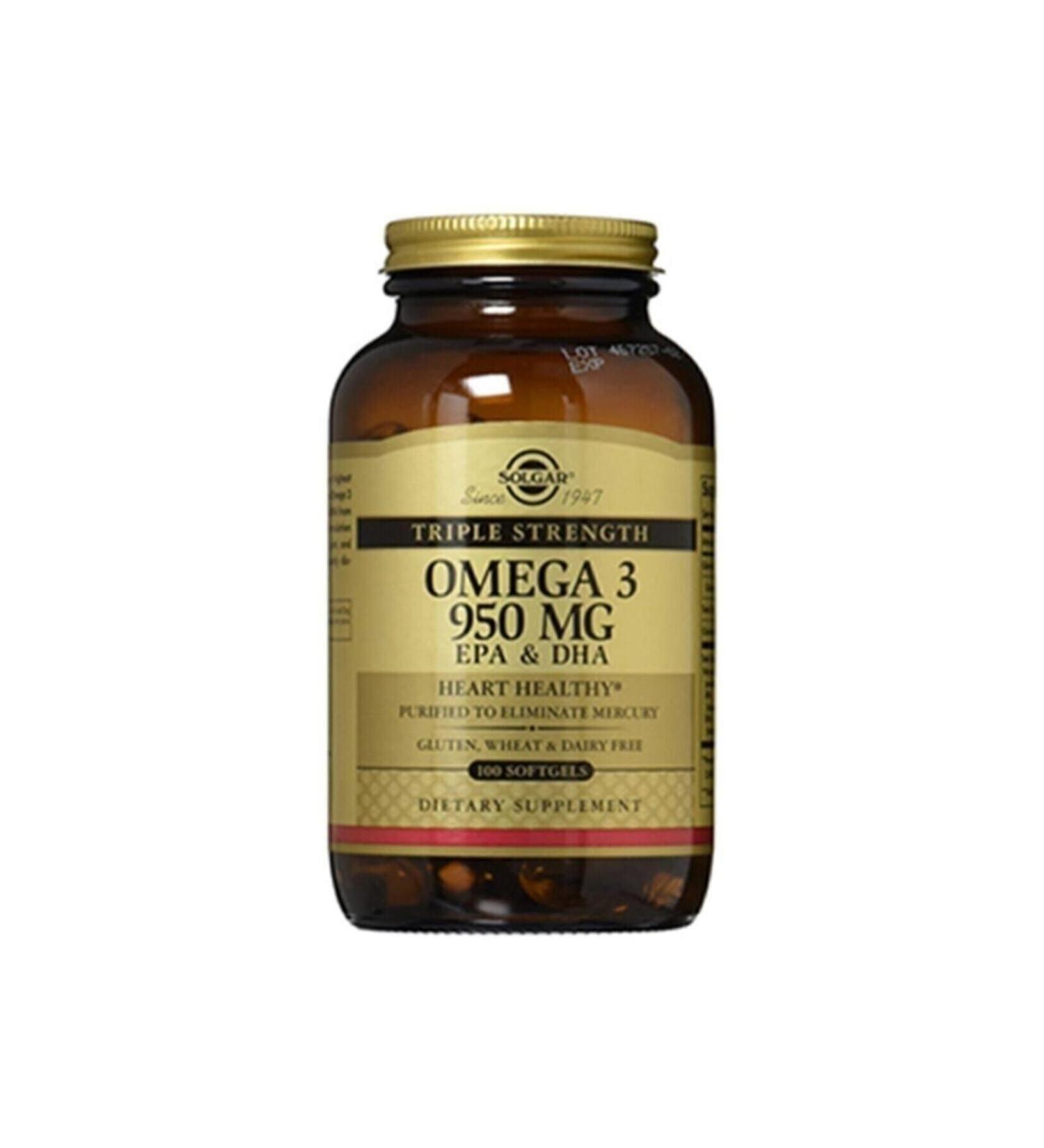 Solgar Omega-3 950 Mg 100 Soft Gel/Capsules - Buy Online on GoSupps.com