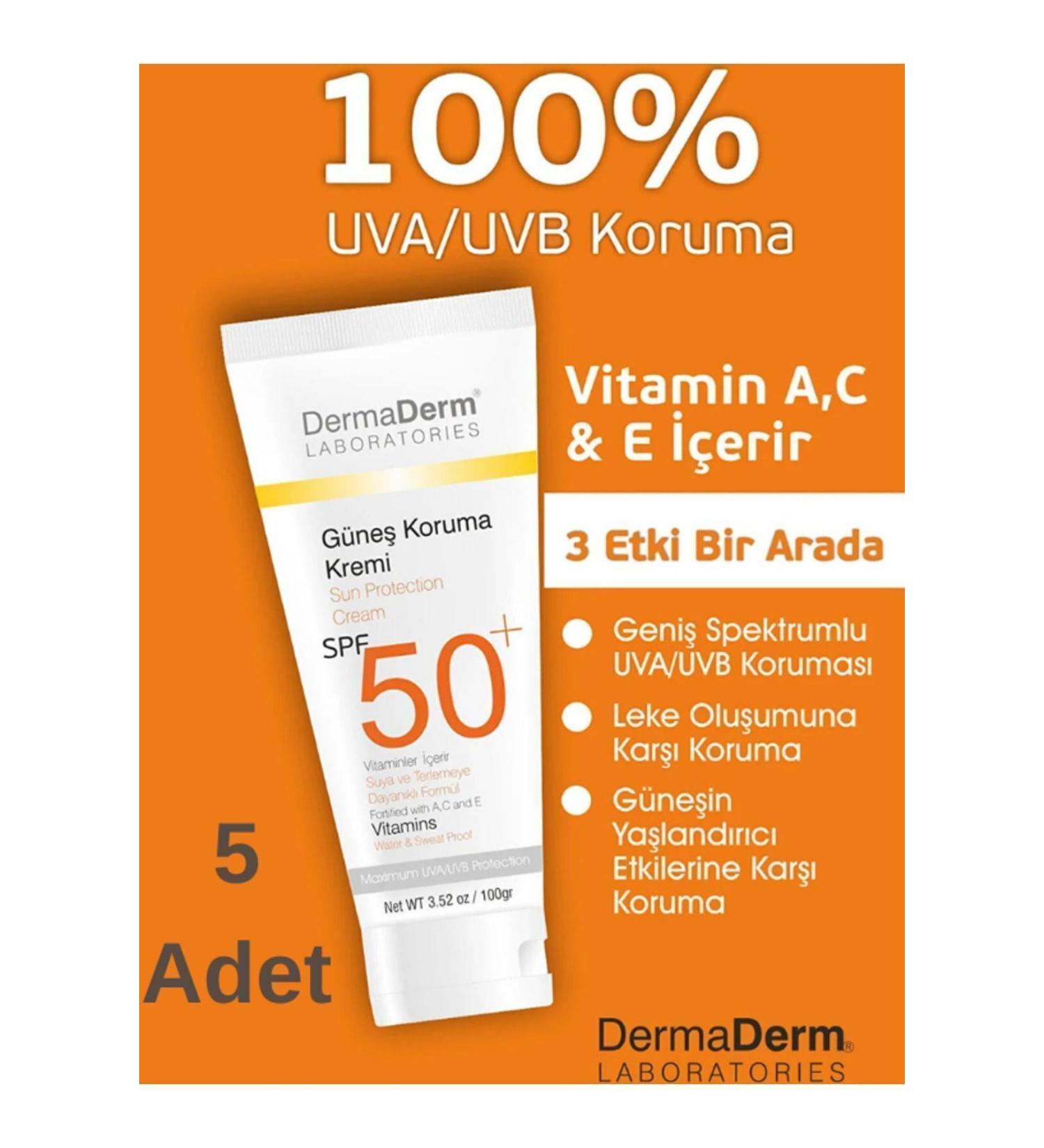 DermaDerm 5 Herbal Sun Cream Spf +50 100 Gr - Buy Online on GoSupps.com