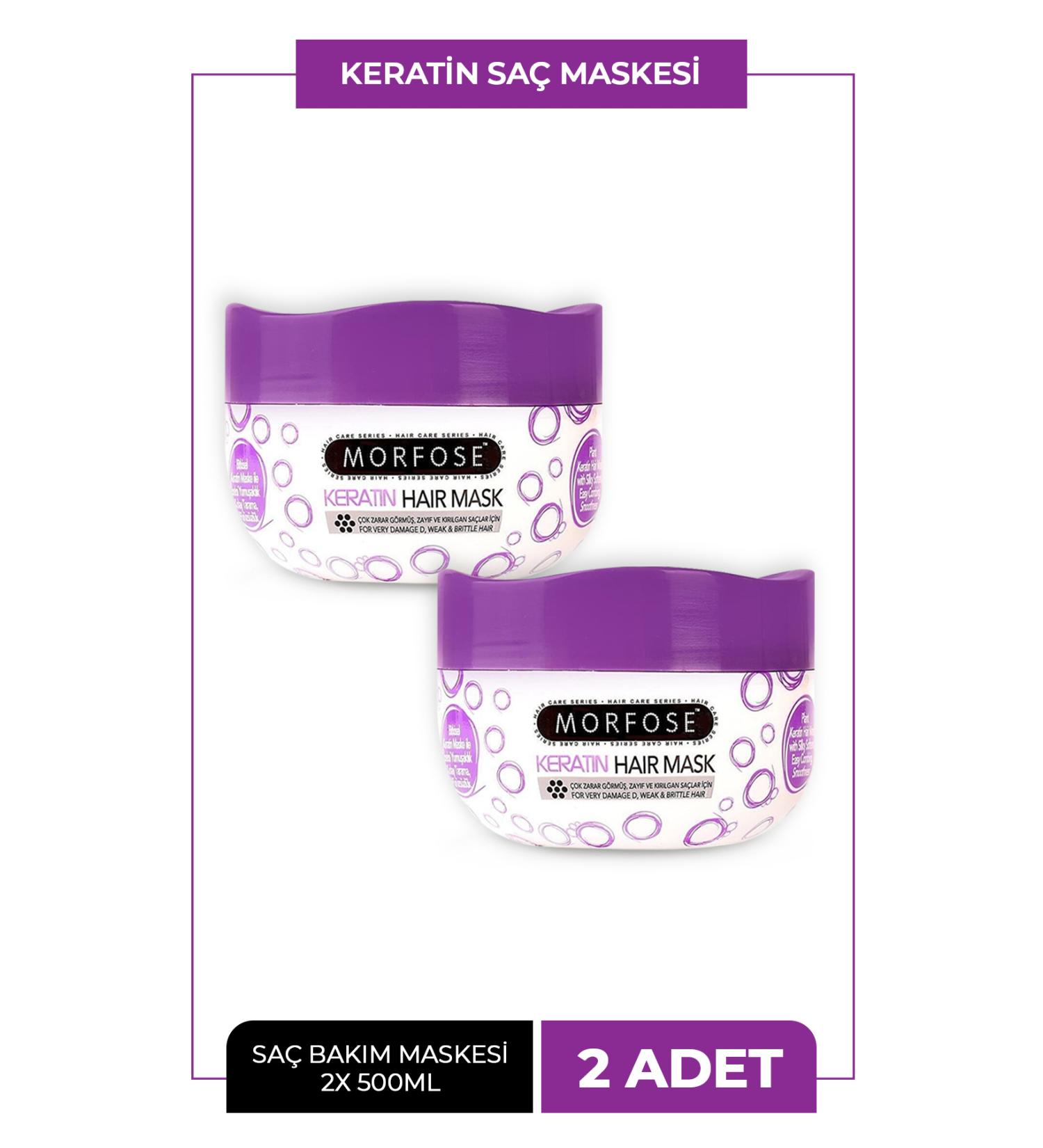 Morfose Hair Mask with Keratin for Damaged Hair 500 ml 2-pack