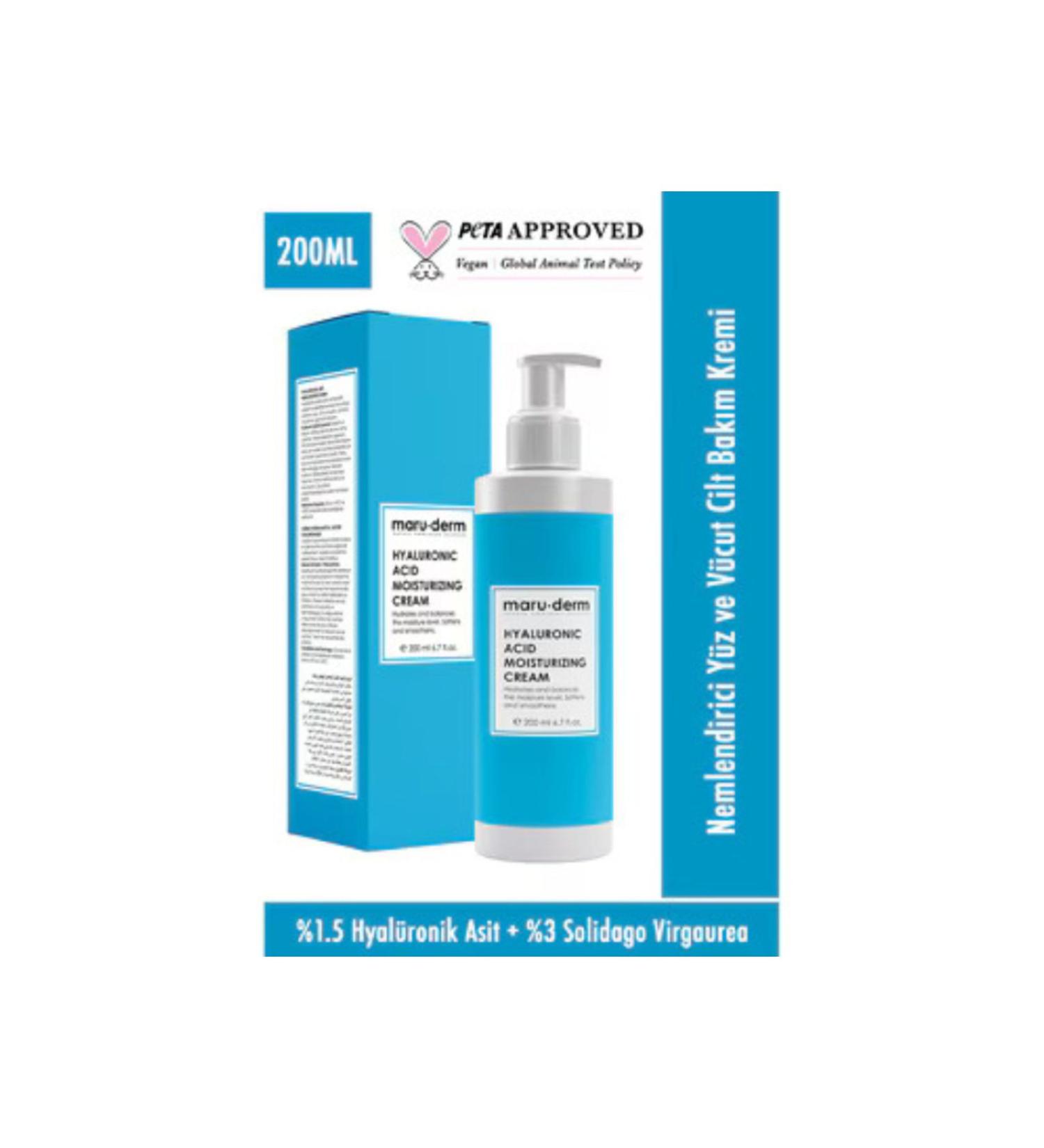 Maru.Derm Moisturizing Hyaluronic Acid Face and Body Care Cream 200 ml - Buy Online on GoSupps.com