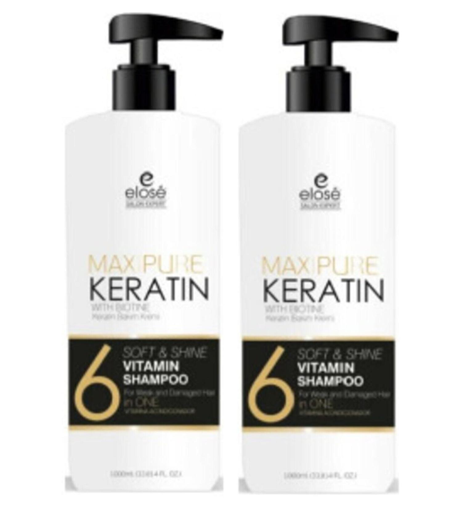 Elose Keratin Essence Hair Care Shampoo 1000 Ml (2 Pieces)
