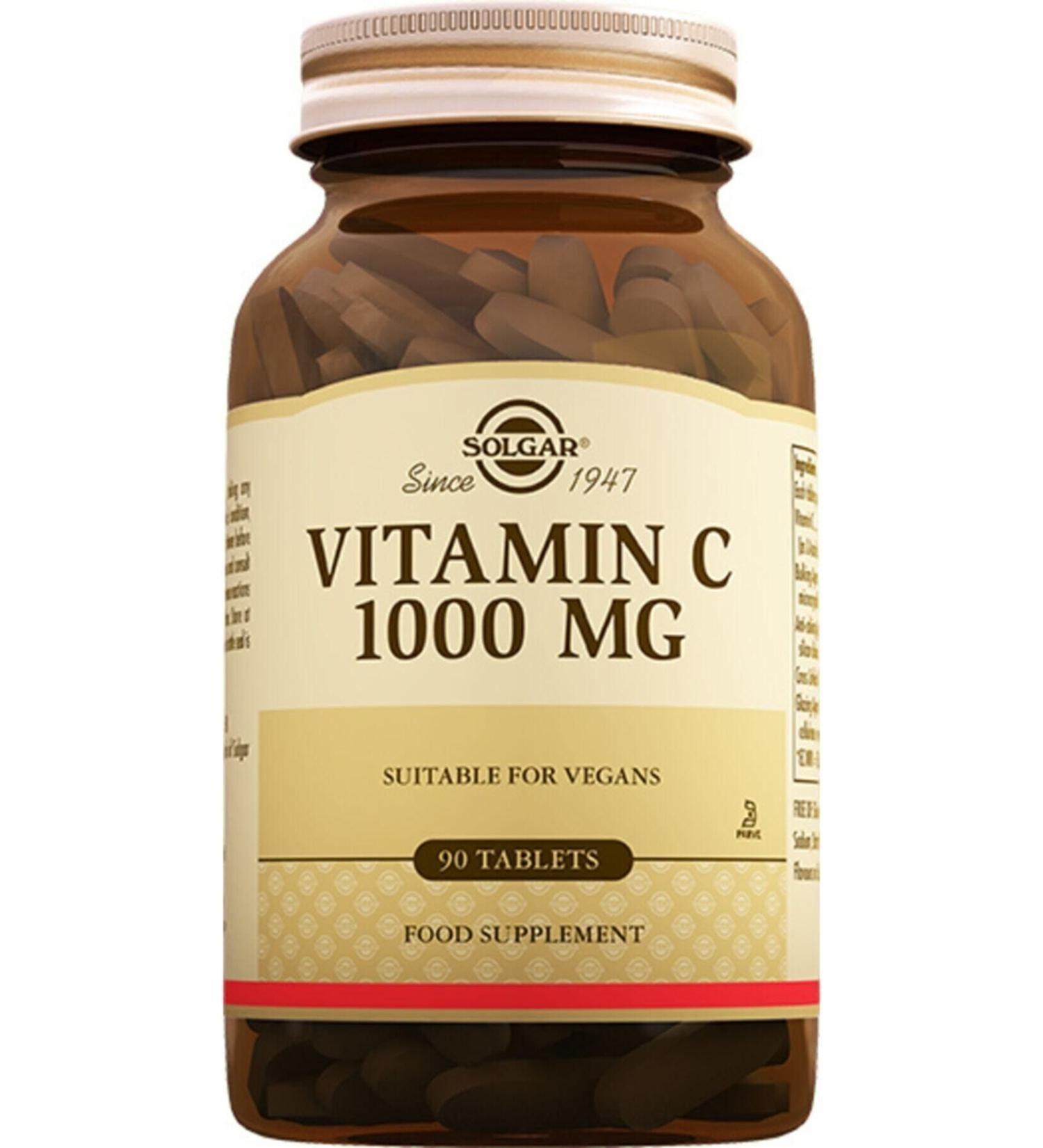 Solgar Vitamin C 1000 mg 90 Tablets Vegan - Buy Online on GoSupps.com