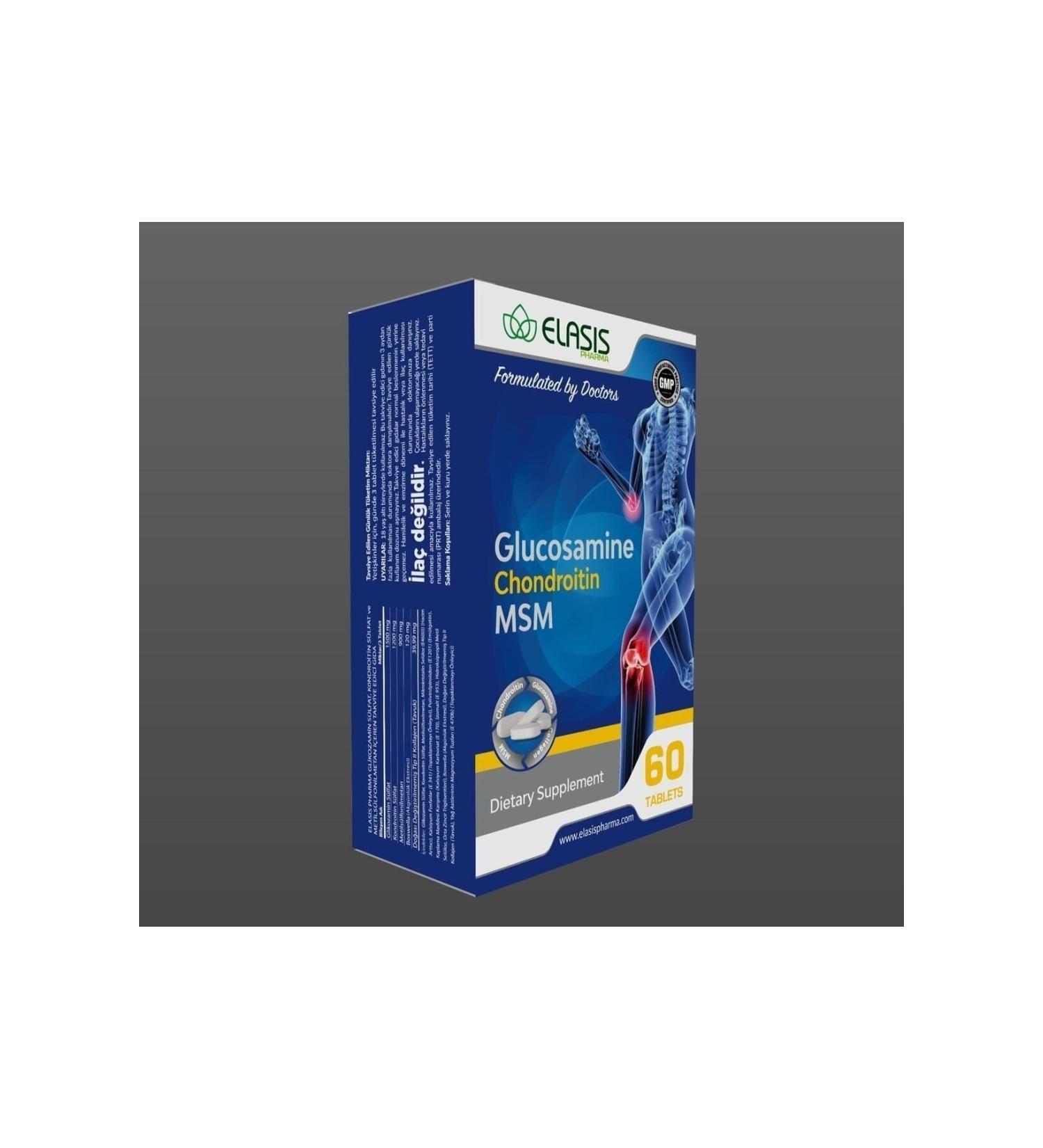 ELASIS PHARMA Elasis Glucosamine Chondroitin Msm 1500 mg 60 Tablets Pack of 3