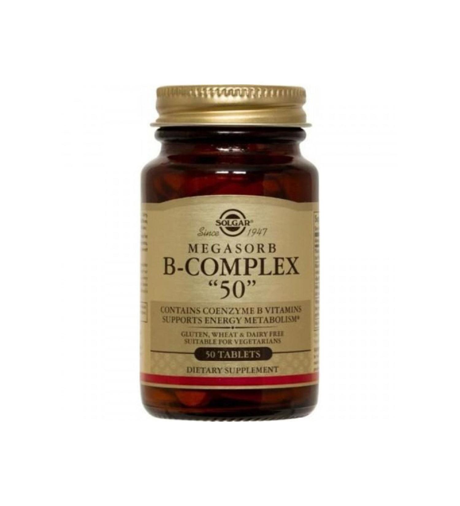 Solgar Vitamin B Complex 50 Herbal Capsules -(expiration:05/2024)