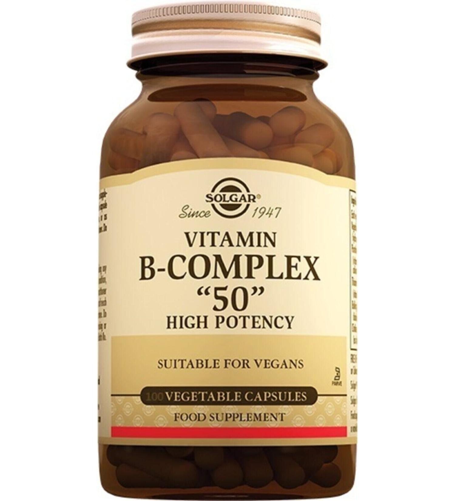 Solgar Vitamin B Complex ''50'' 100 Capsules -skt:02/2025 - Buy Online on GoSupps.com