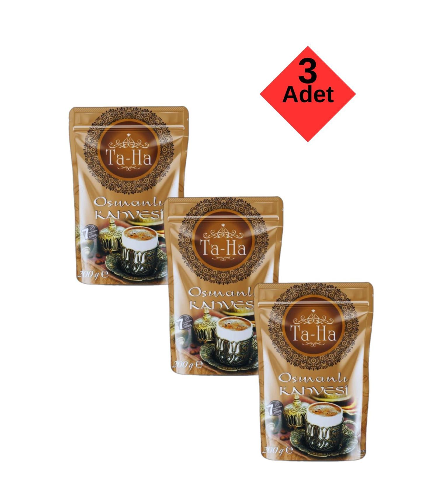 ta-ha coffee 2018 Ta-ha Ottoman Coffee 200 Gr Set of 3