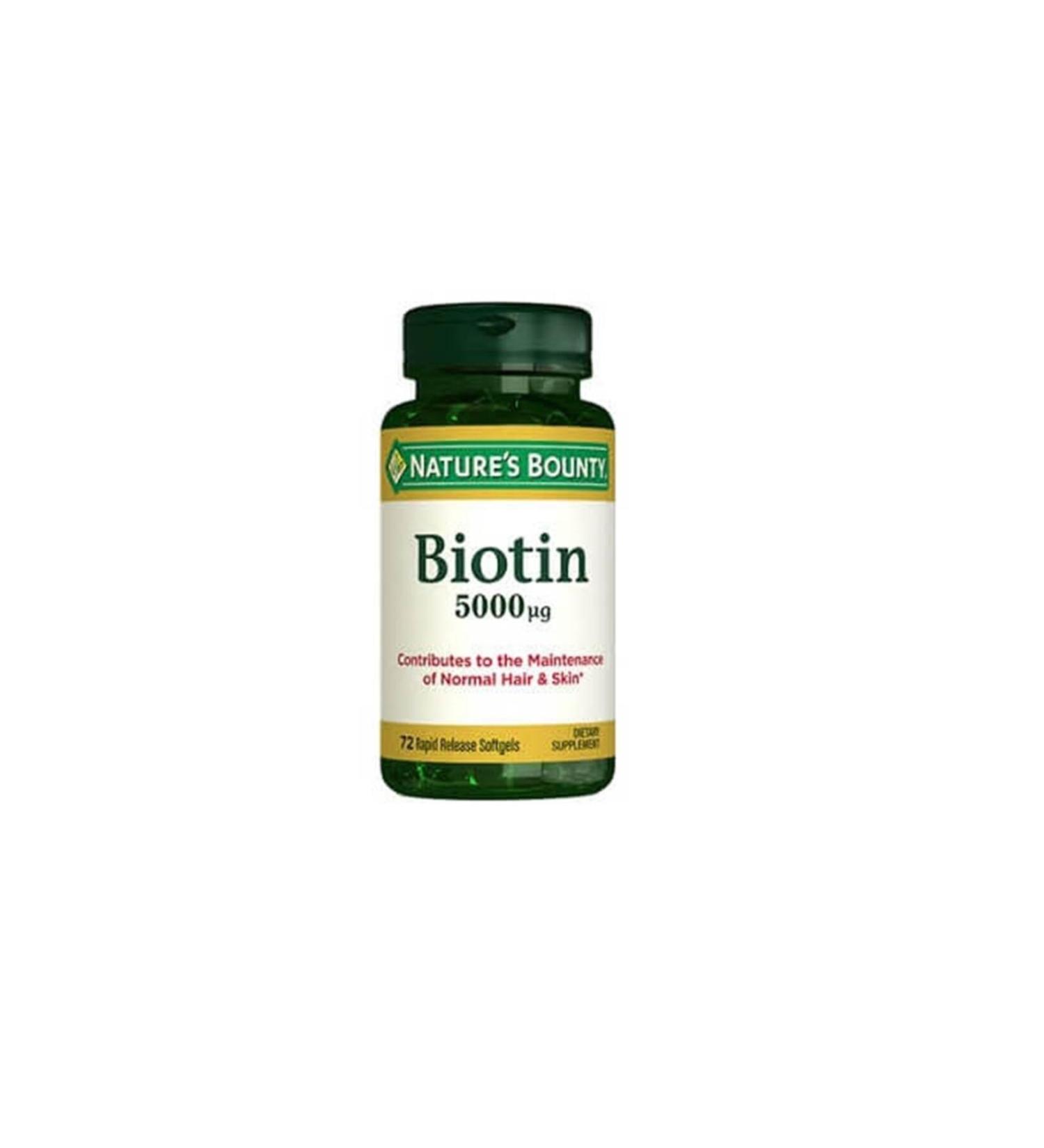 Natures Bounty Biotin 5000 Mcg 72 Capsules