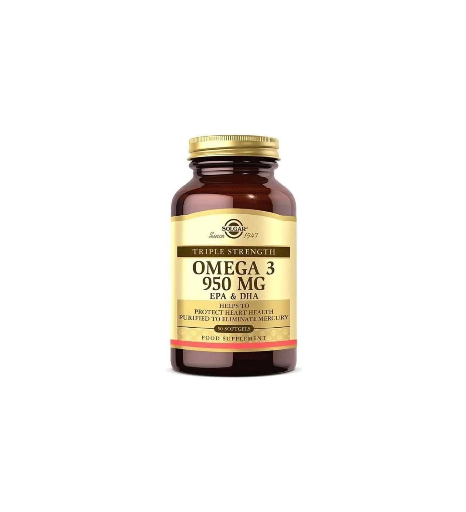 Solgar Omega 3 950 Mg 50 Softgel Fish Oil Capsules
