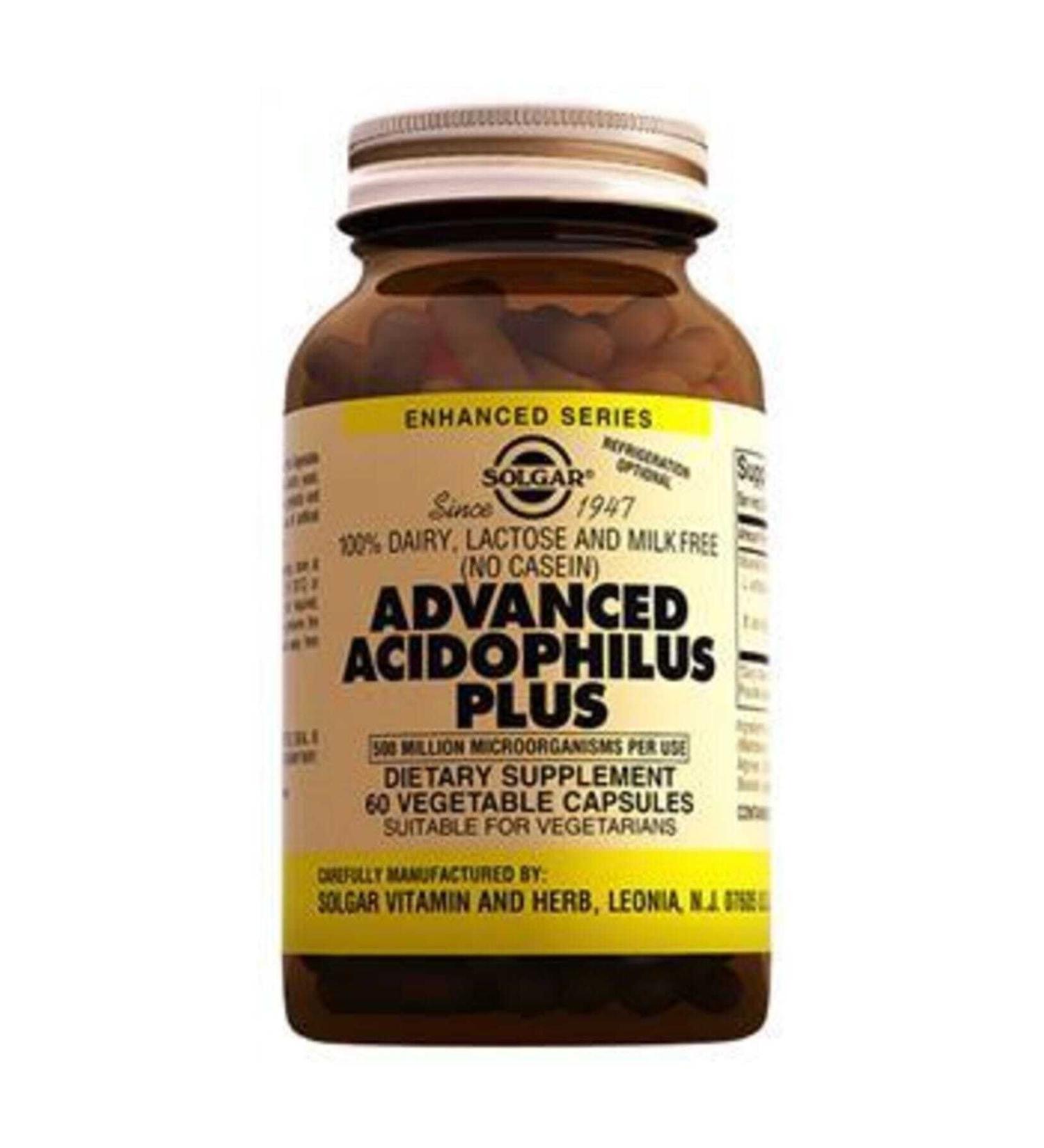 Solgar Advanced Acidophilus Plus 60 Herbal Capsules