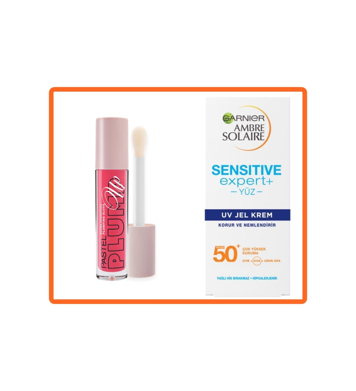 Pastel Plumping Lip Gloss 204+ Ambre Solaire Sensitive Expert Sunscreen Gel Cream 50ml