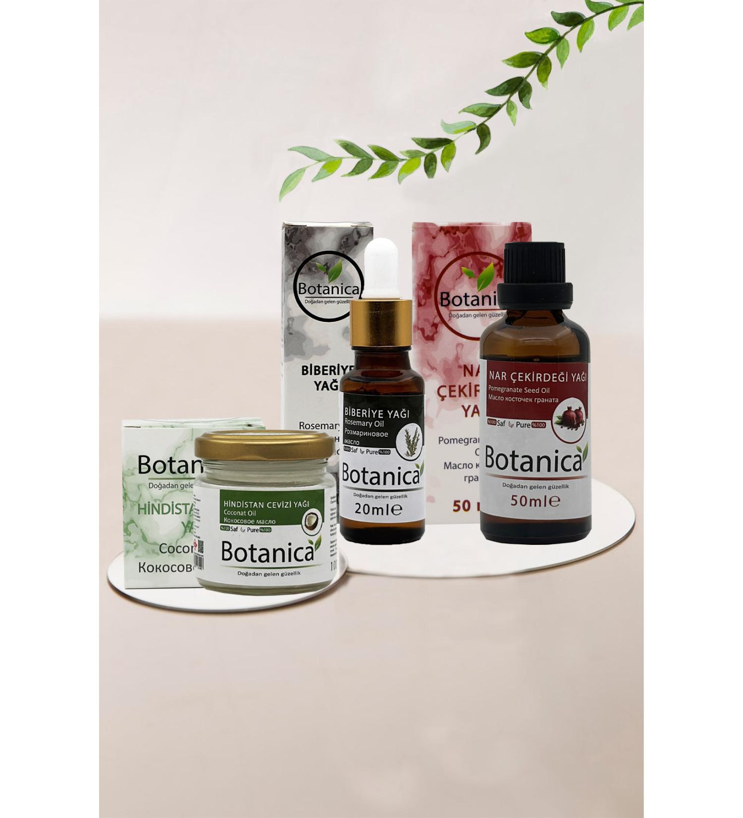 botanica Skin Care Set Brightening Coconut Oil Rosemary Pomegranate Seed Oil