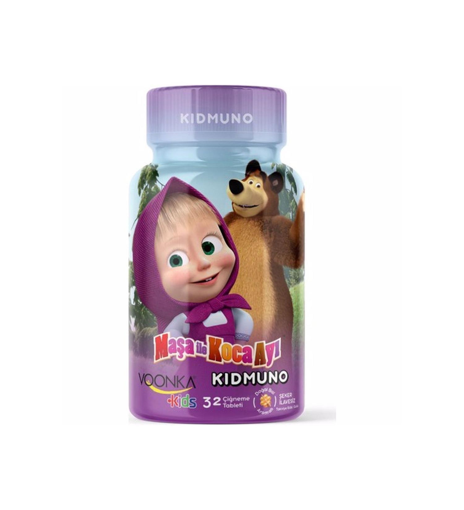 vonka Voonka Kids Masha And The Bear Kidmuno 32 Chewable Tablets