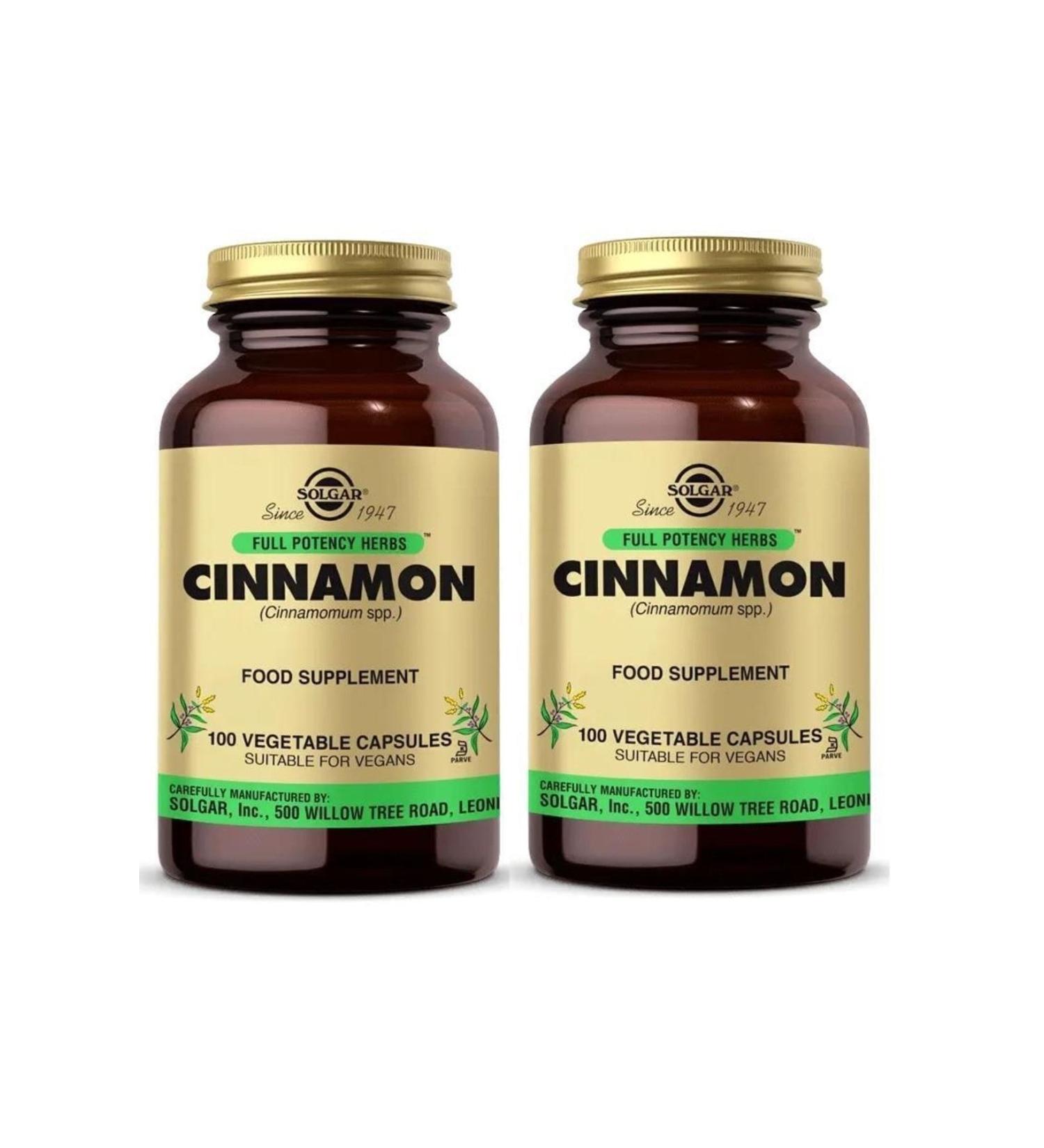 Solgar Cinnamon 100 Capsules 2 Pieces
