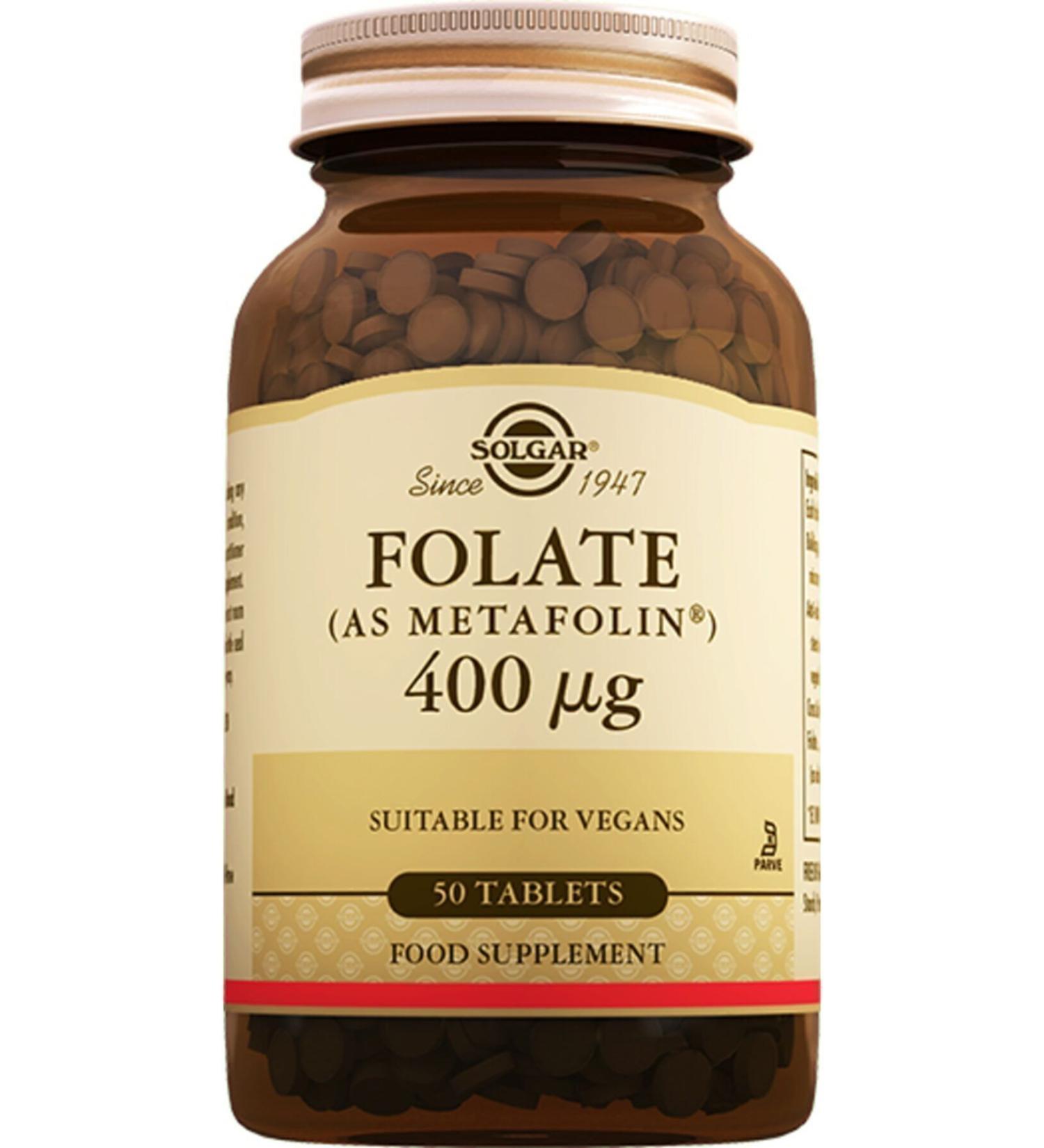 Solgar Folate Metafolin 400 Mcg 50 Tablets