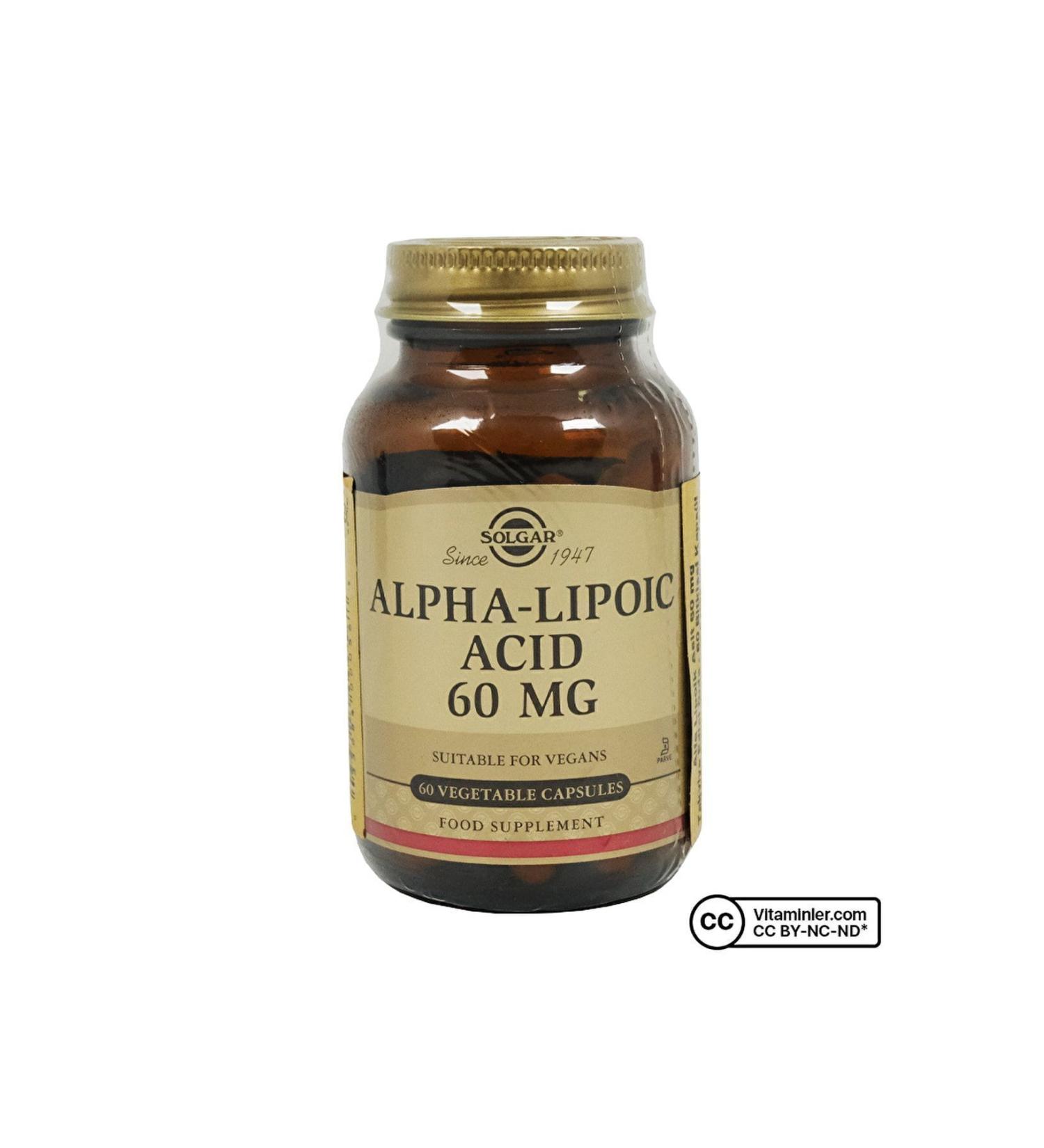 Solgar Alpha Lipoic Acid 60 Mg 60 Capsules - UNFLAVOURED - Buy Online on GoSupps.com