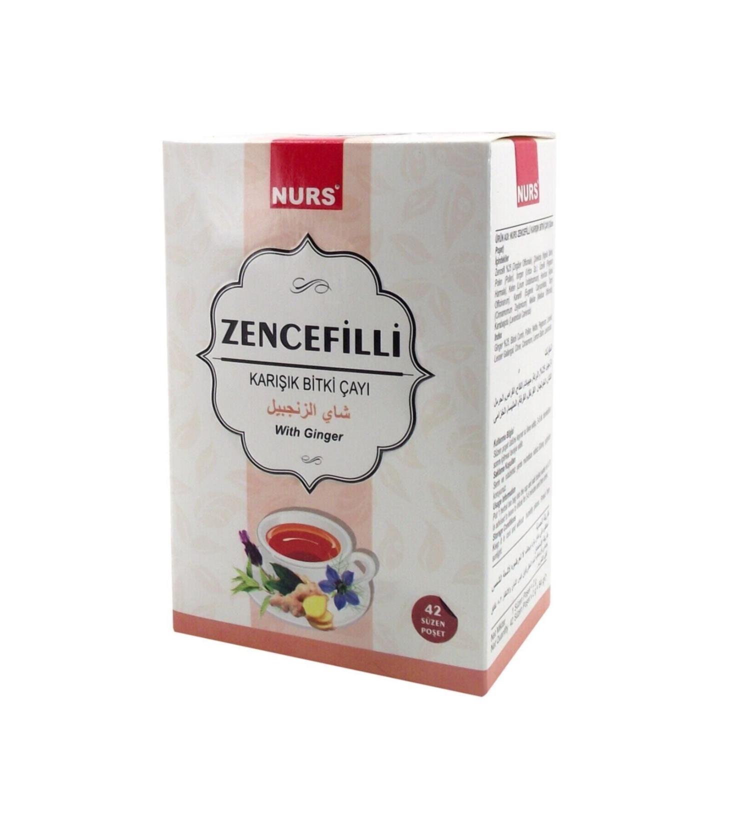 Nurs Lokman Hekim Ginger Tea Mixed Herbal Strained Bag 42 Pcs