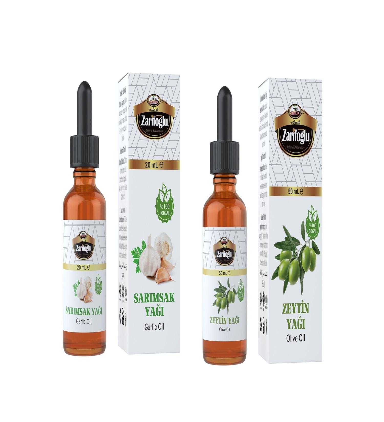 Zarifo lu Olive Oil and Garlic Oil 2 piece set