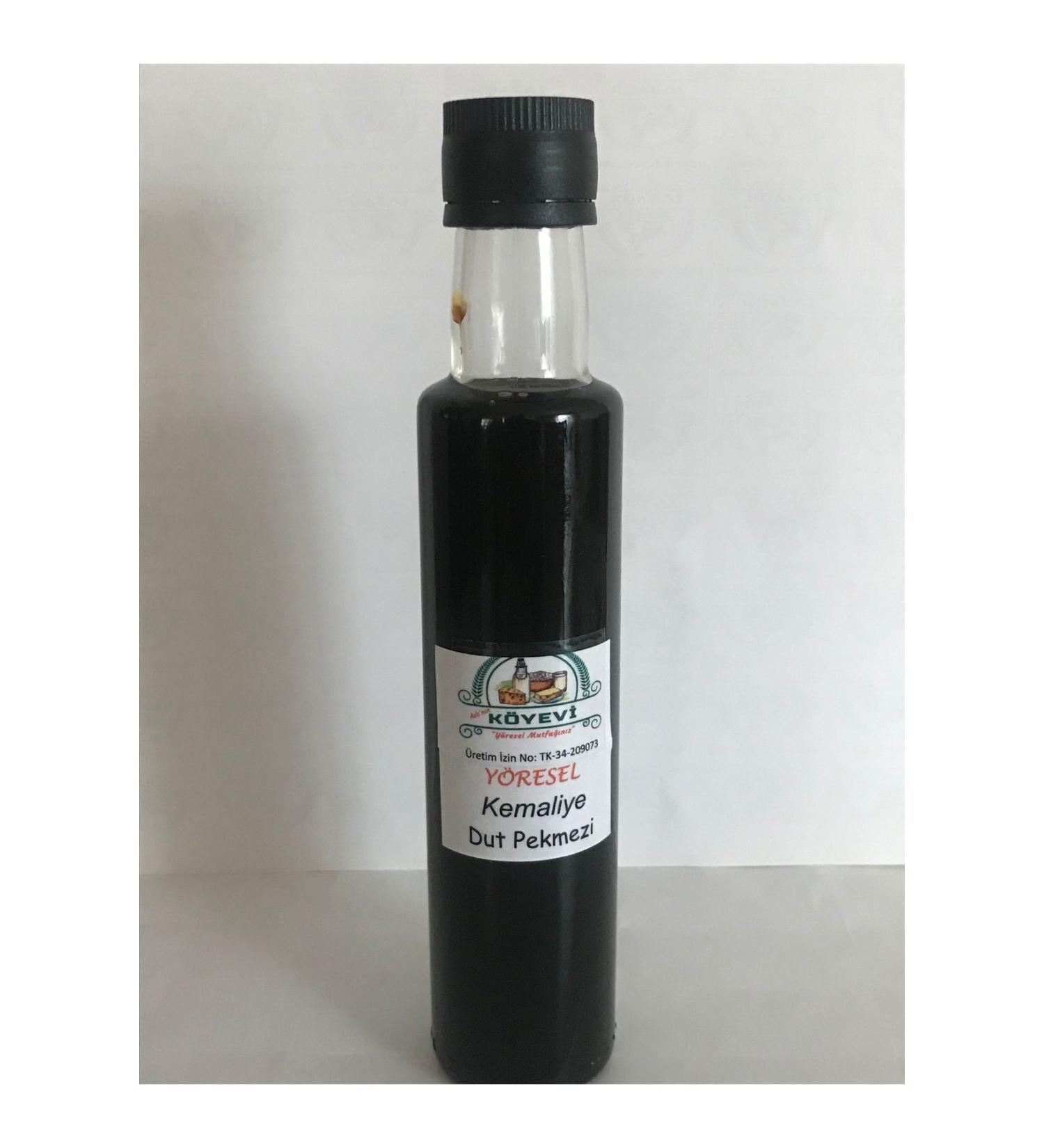 K yevi Erzincan Kemaliye Organic Black Mulberry Molasses 300 Gram Glass Bottle
