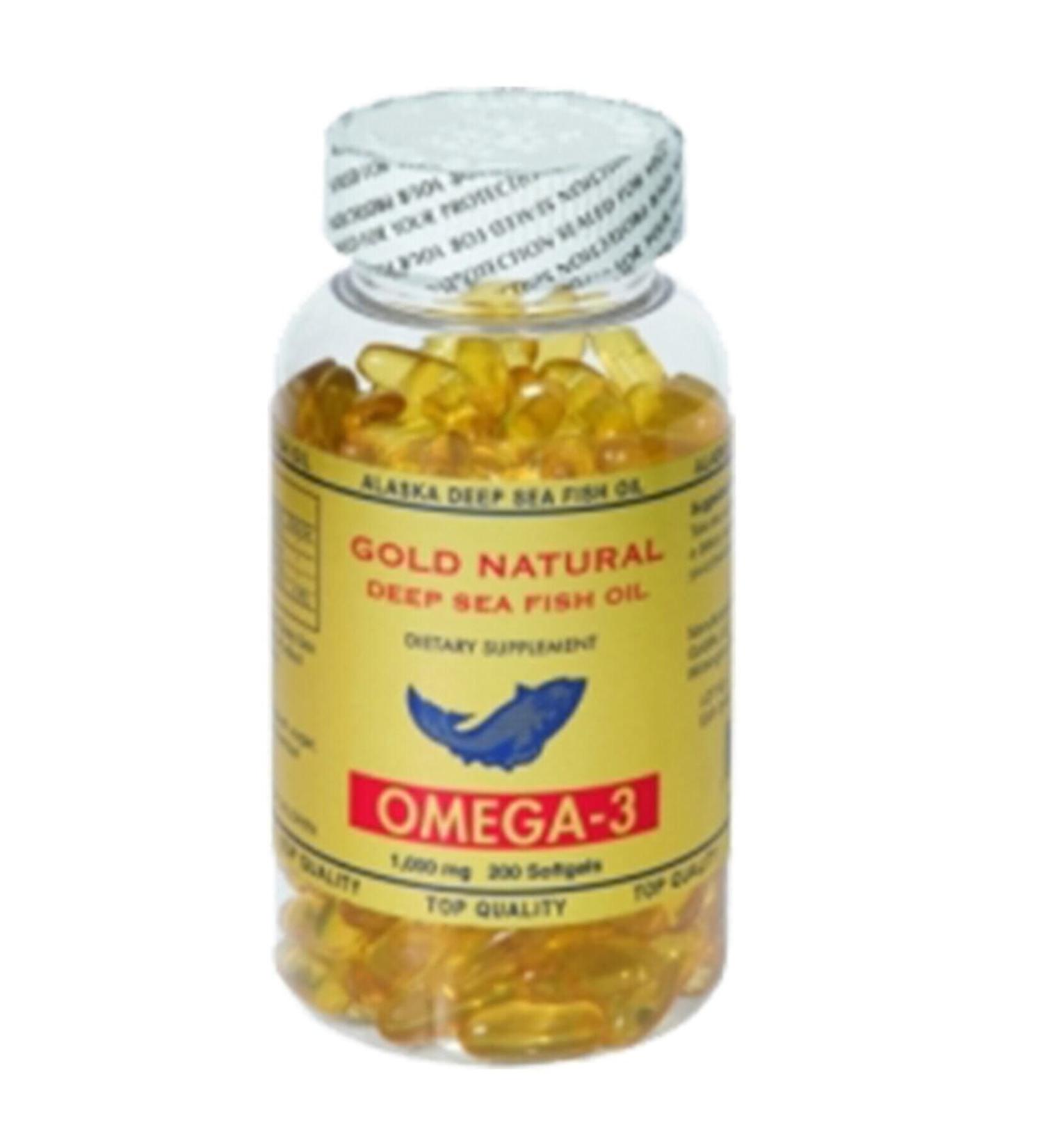 Gold Natural Omega 3 Fish Oil 200 Softgels USA