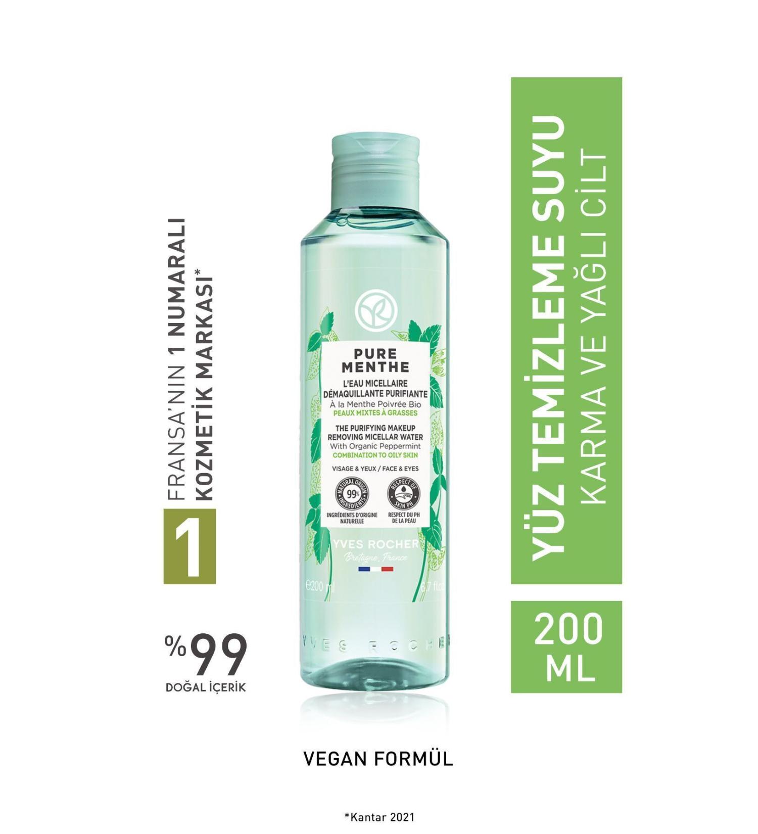 Yves Rocher Pure Menthe Prebiotic Micellar Water for Combination and Oily Skin - 200 ml - Buy Online on GoSupps.com