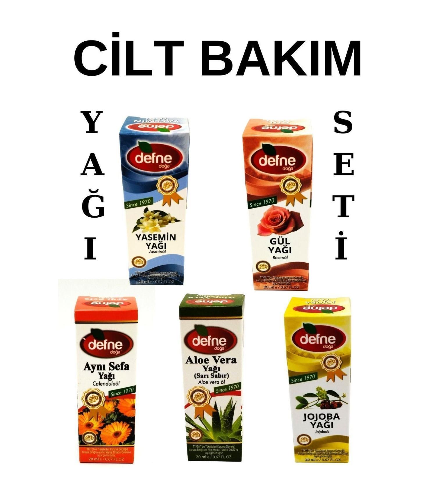 Defne Nature Skin Care Oil Set (Jasmine-Calm of the Valley-Jojoba-Rose-Aloe Vera) - Buy Online on GoSupps.com