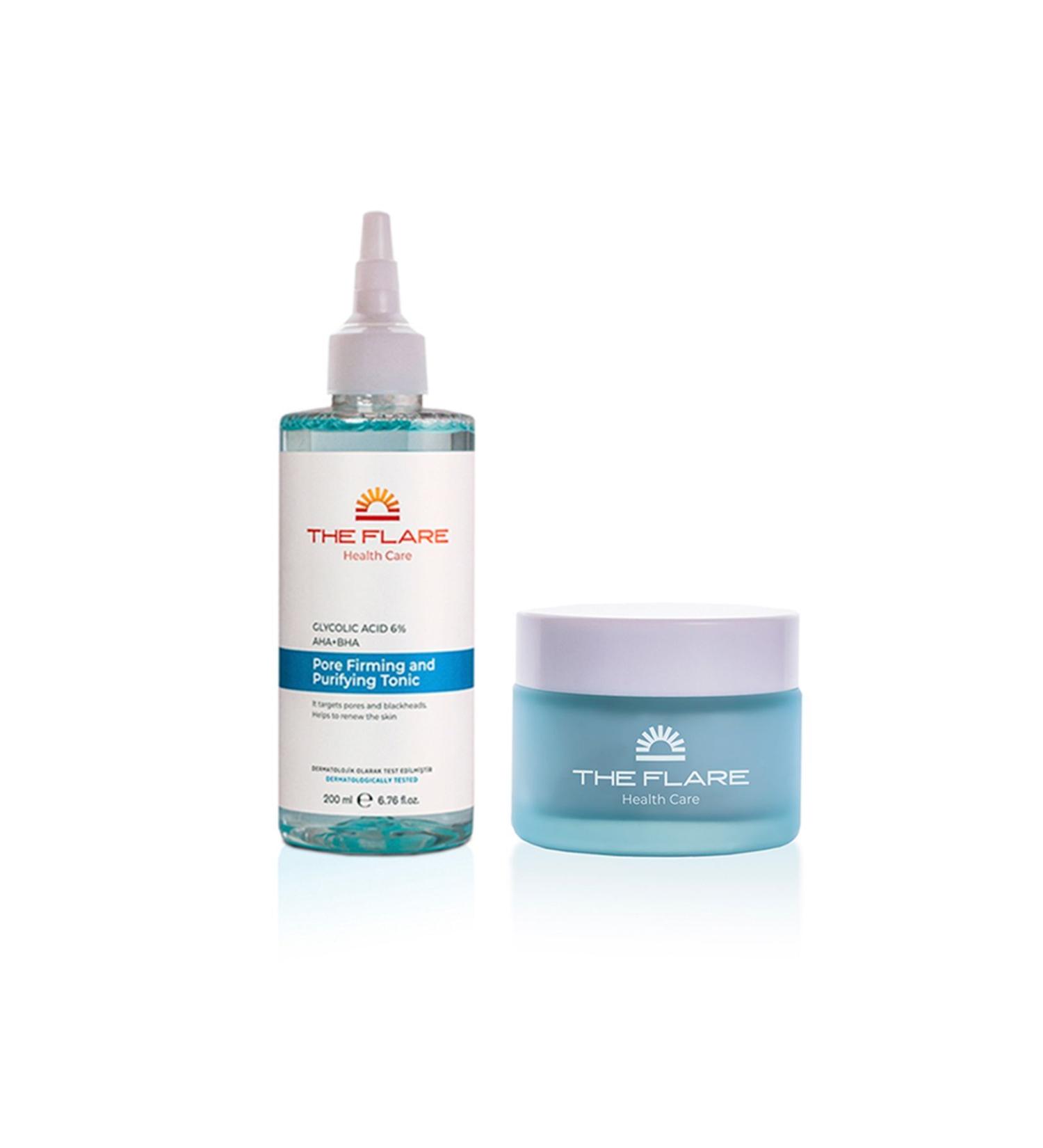 THE FLARE HEALTH CARE Pore Tightening Purifying Toner and Facial Skin Care Cream Equalizing Brightening