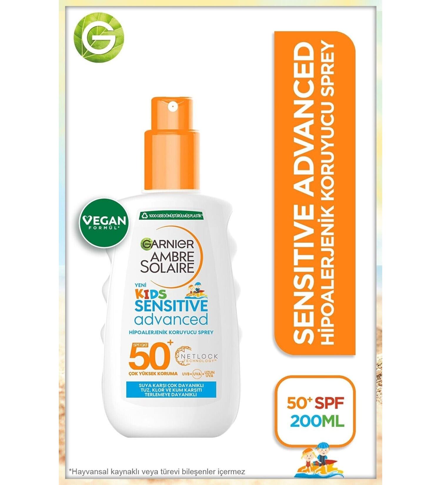 Garnier AMBRE SOLAIRE SENSITIVE ADVANCED CHILDREN'S LONG-TERM PROTECTIVE SPRAY SPF50+ 200 ML KEYON3280