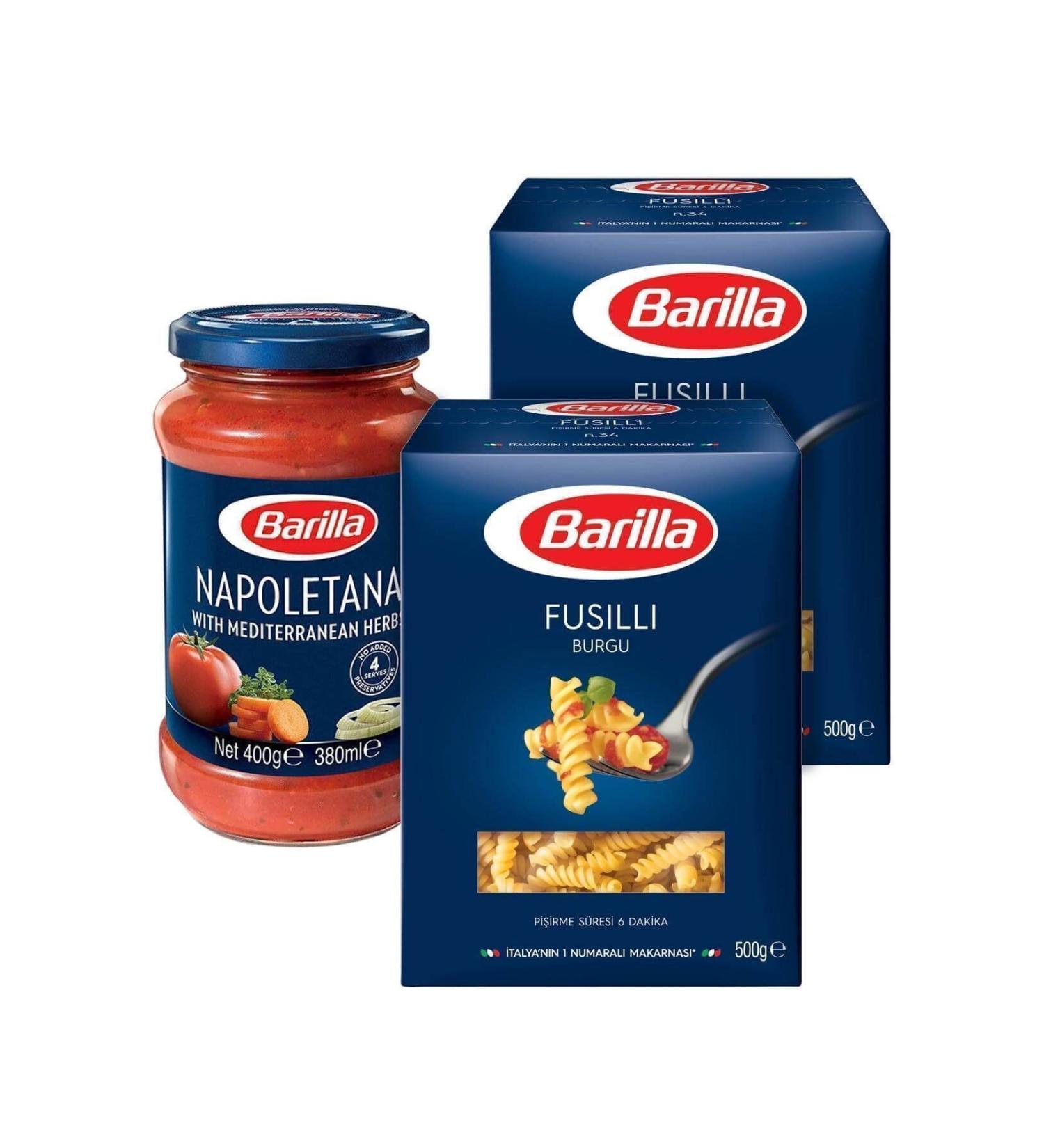 Barilla Fusulli Twist 500 Gr 2 Pack + Napoletana Pasta Sauce 400 Gr