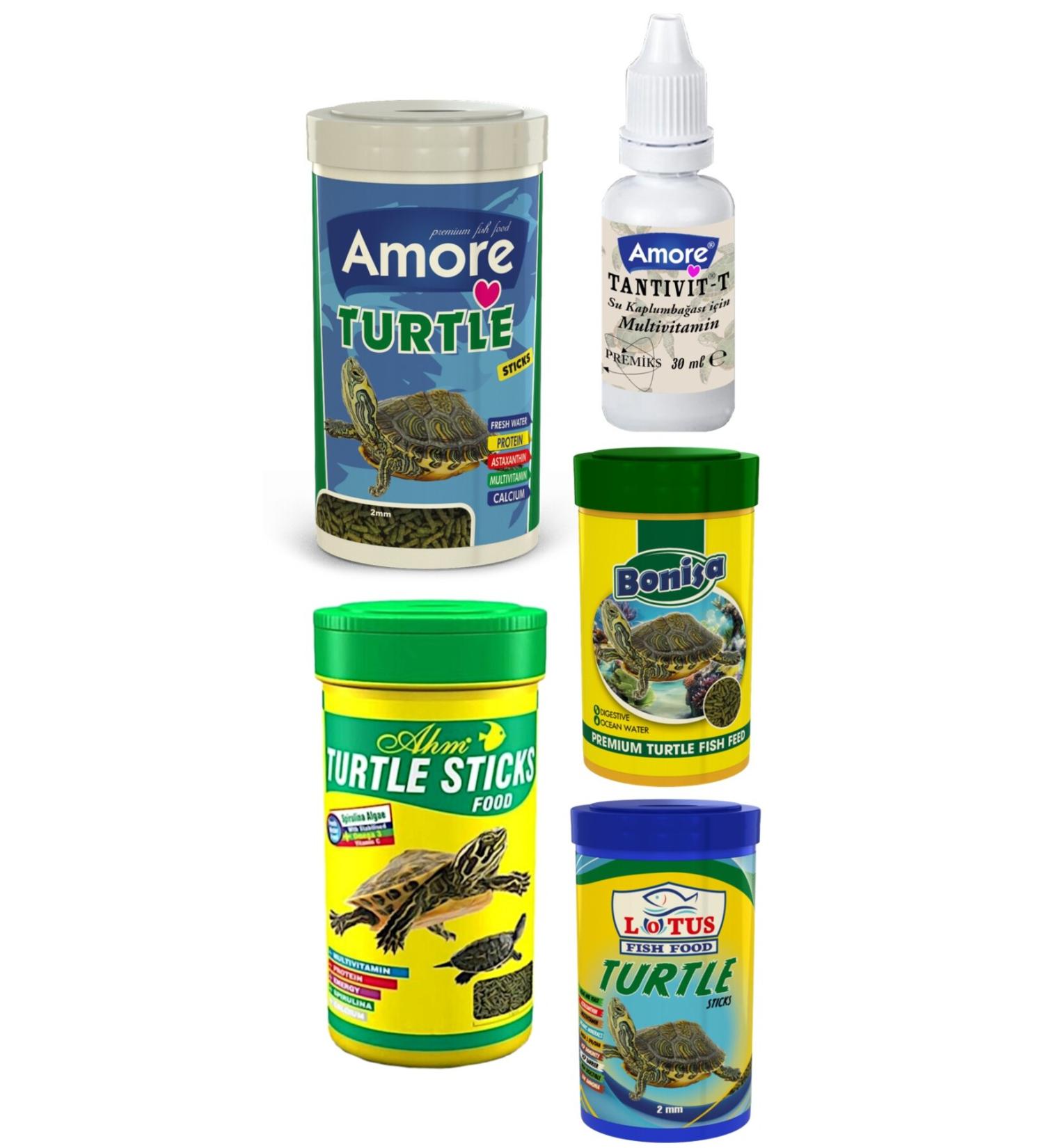 AMORE Turtle Green Sticks 250ml AHM-250 Bonisa-100 Lotus-100 Turtle Floating Food Multivitamin