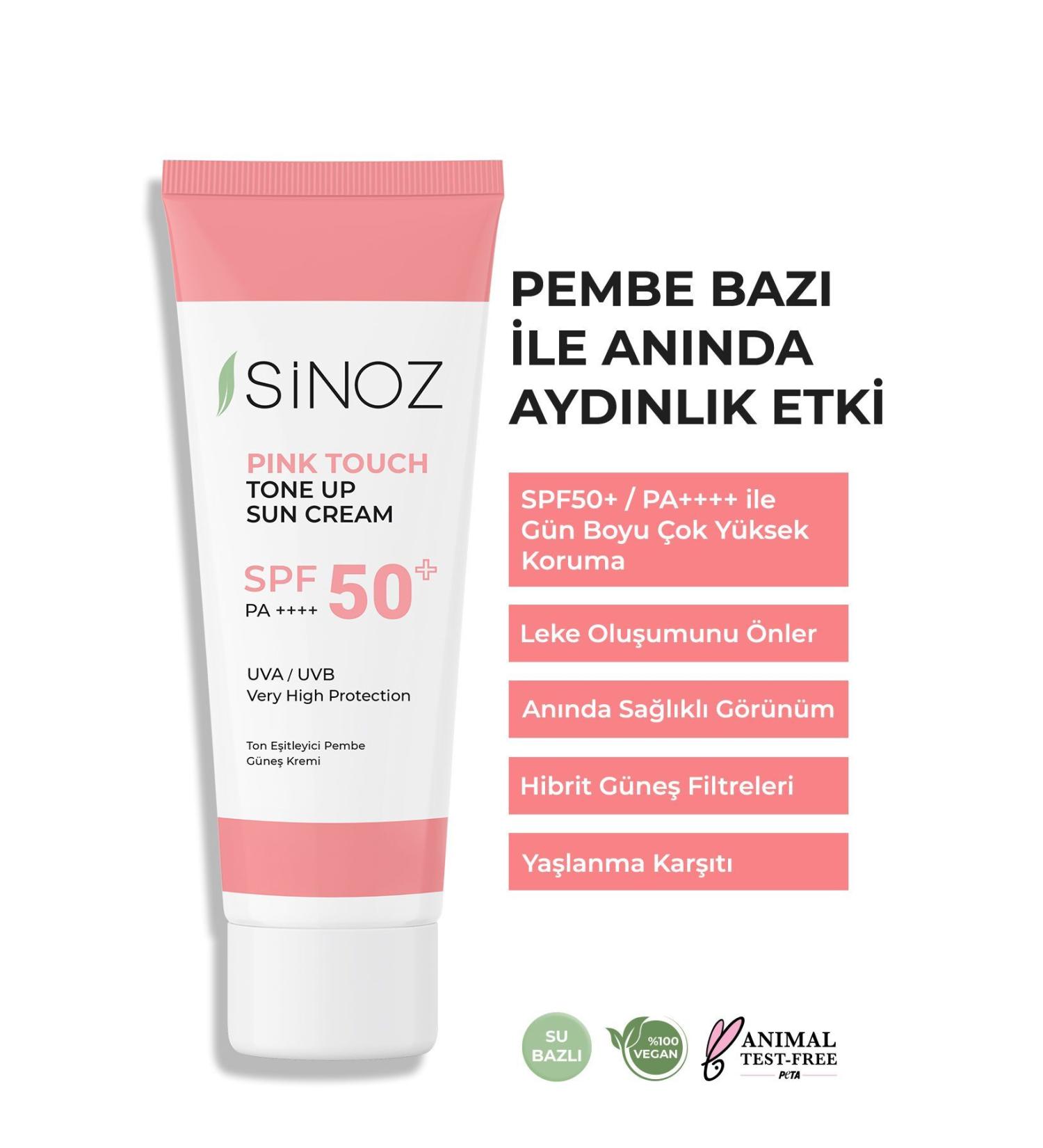 Sinoz Pink Touch Spf 50 Skin Brightening Tone Equalizing Pink Face Sun Cream 50 ml For All Skin Types - Buy Online on GoSupps.com
