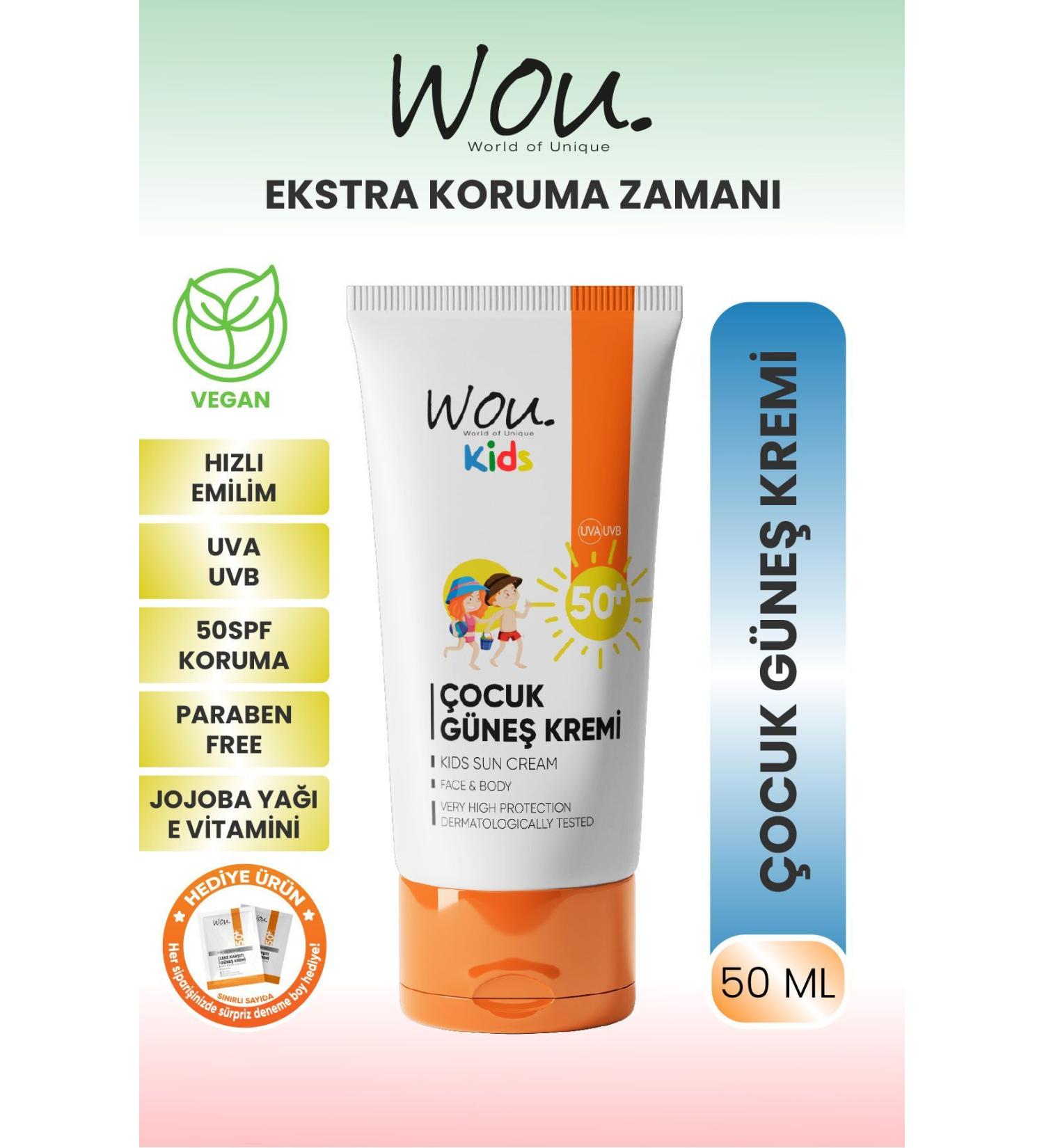 WOU World of Unique Kids High Protection Spf50 Children's Sun Cream 50ml