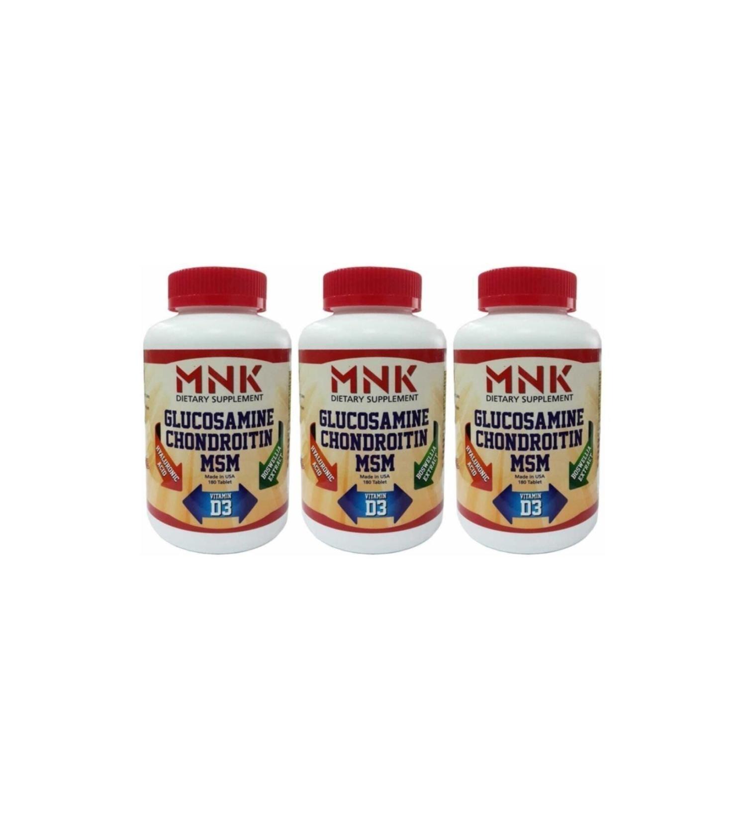 Mnk Glucosamine Chondroitin Msm Hyaluronic Acid Boswellia 3 Boxes Total 540 Tablets Glucosamine USA