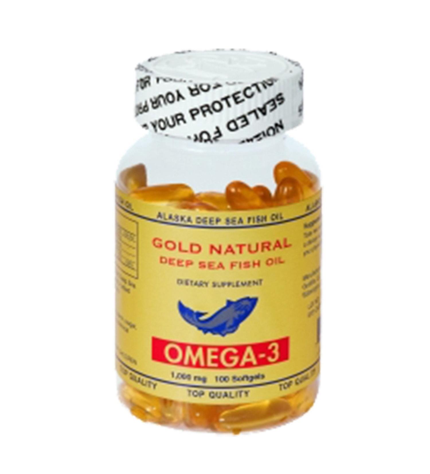 Gold Natural Omega 3 - 100 Softgel Fish Oil USA