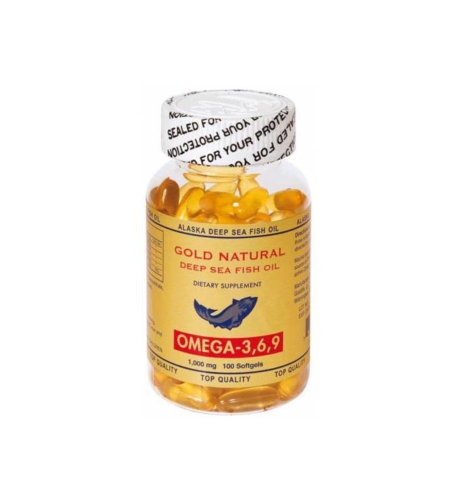 Gold Natural Omega 3.6.9 1000 Mg 100 Softgel Fish Oil USA