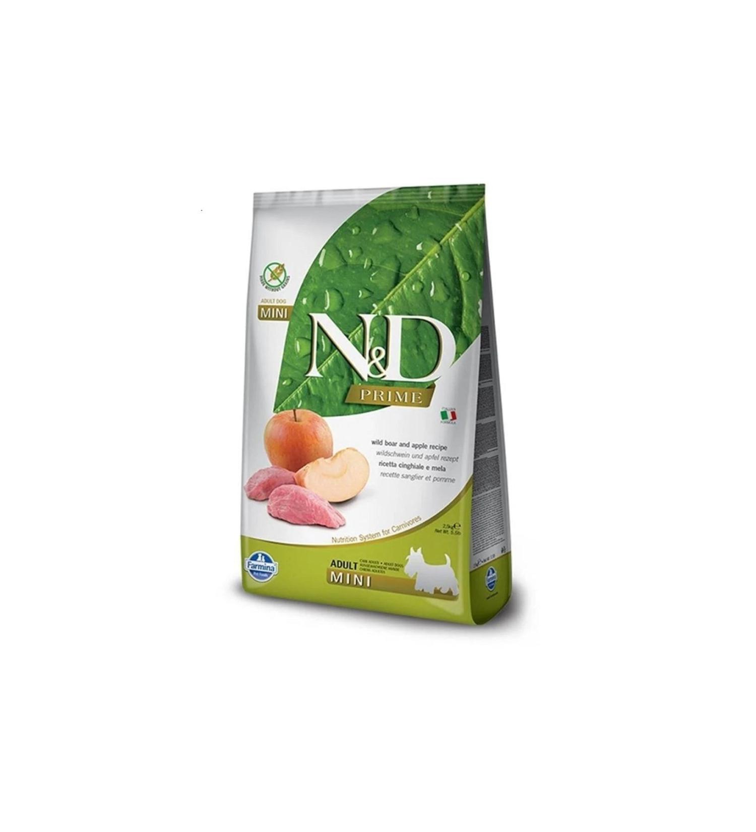 N & D Nd Prime Grain Free 7kg Mini Adult Dog Wild Boar and Apple Small Breed Dog Food
