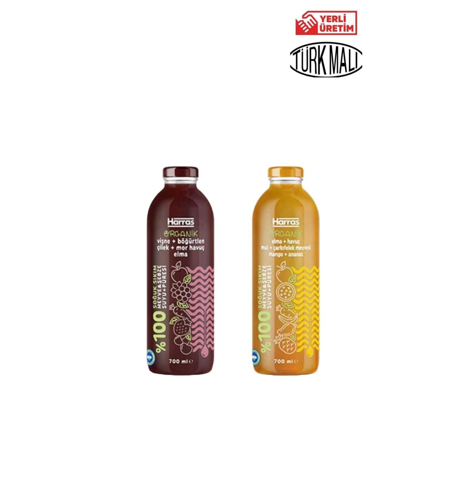 Harras ORGANIC 0 YELLOW + RED FRUIT JUICE 700 MLX2 PIECES