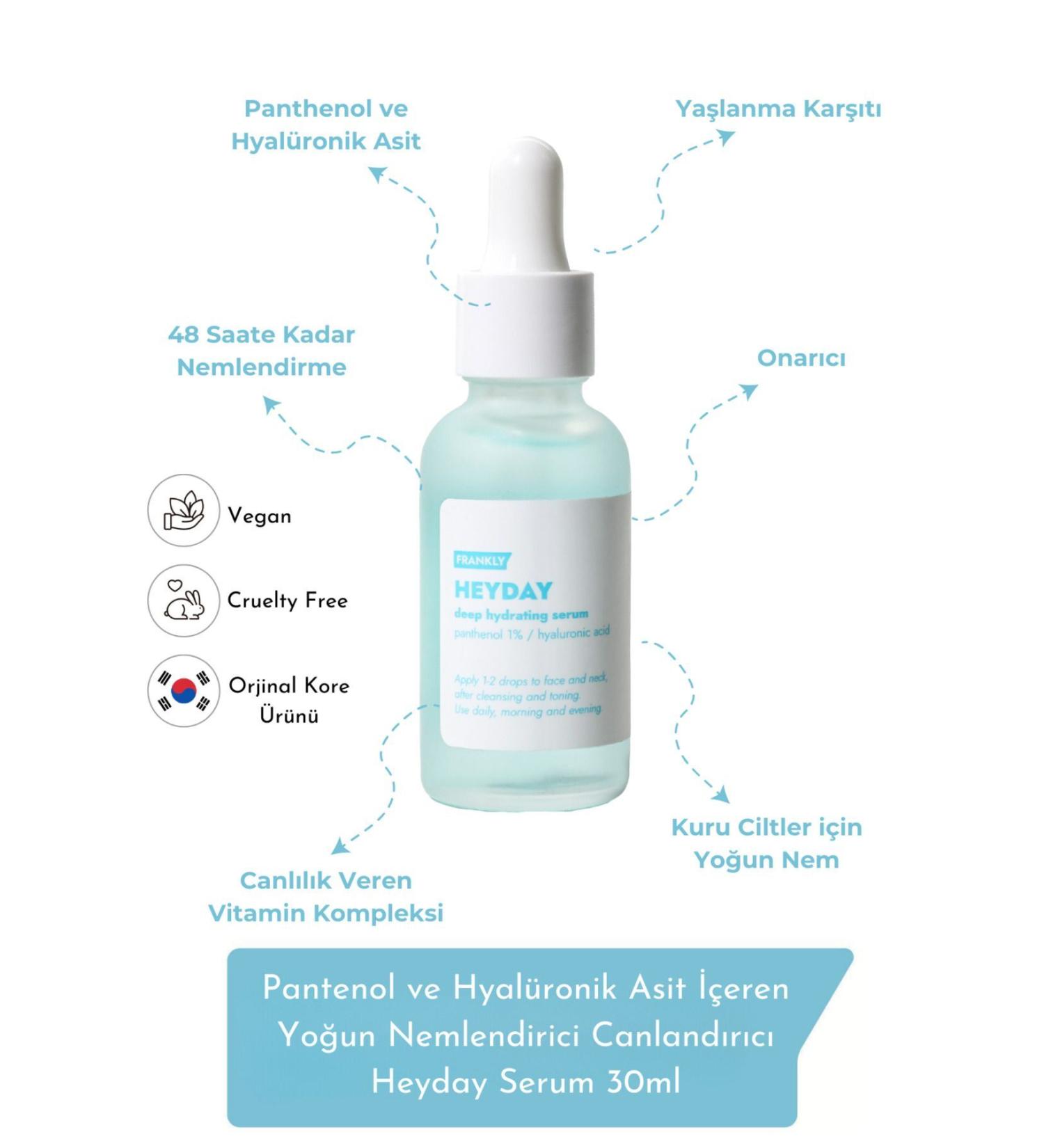FRANKLY Intensive Moisturizing Revitalizing Heyday Serum with Panthenol and Hyaluronic Acid 30ml - Buy Online on GoSupps.com