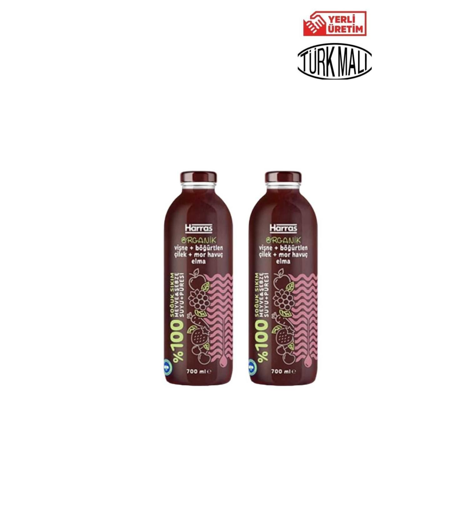 Harras ORGANIC 0 RED FRUIT JUICE 700 MLX 2 PIECES