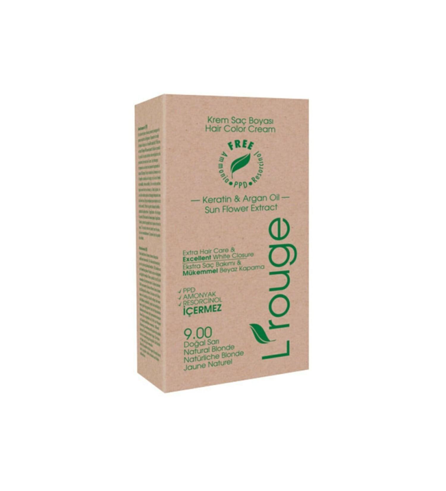 L'ROUGE Ammonia-Free Organic Cream Hair Colors Natural Blonde