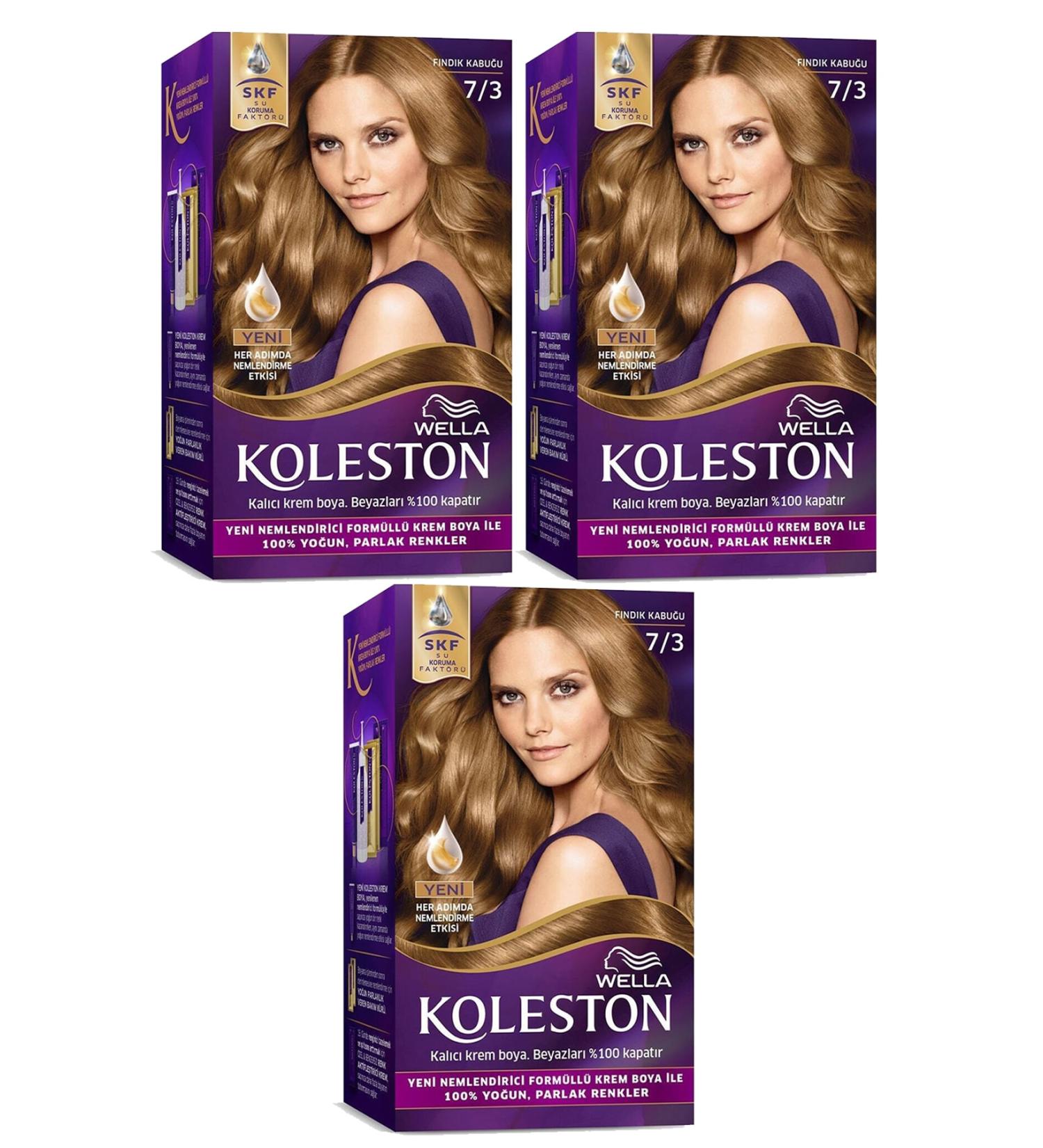 Wella Kit 7/3 Hazelnut Shell Hair Dye X 3 Pieces