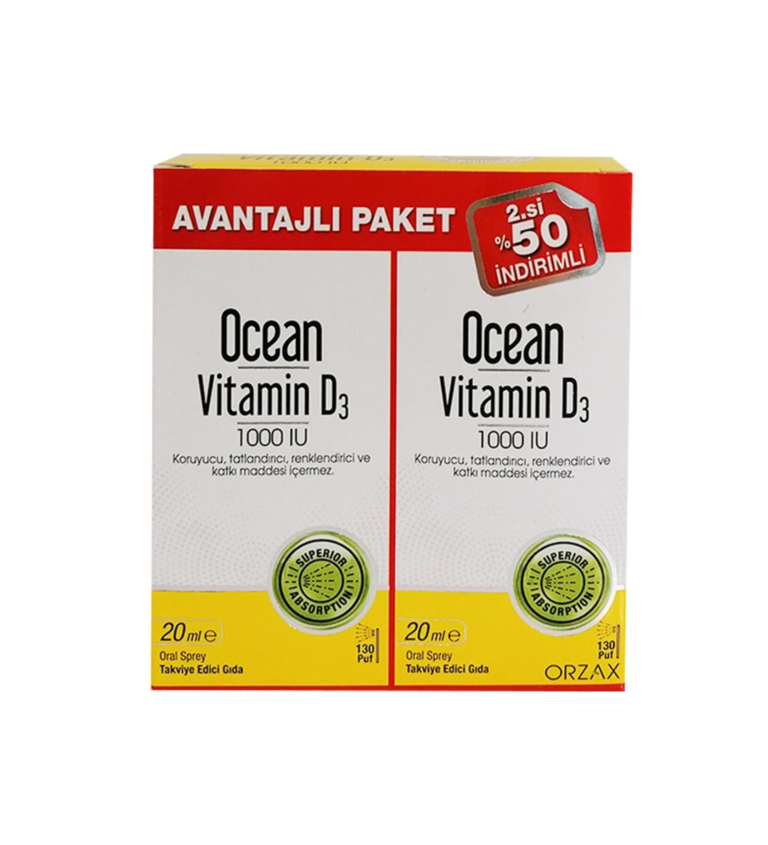 Ocean Ocean Vitamin D3 1000 Iu 2 X 20 Ml