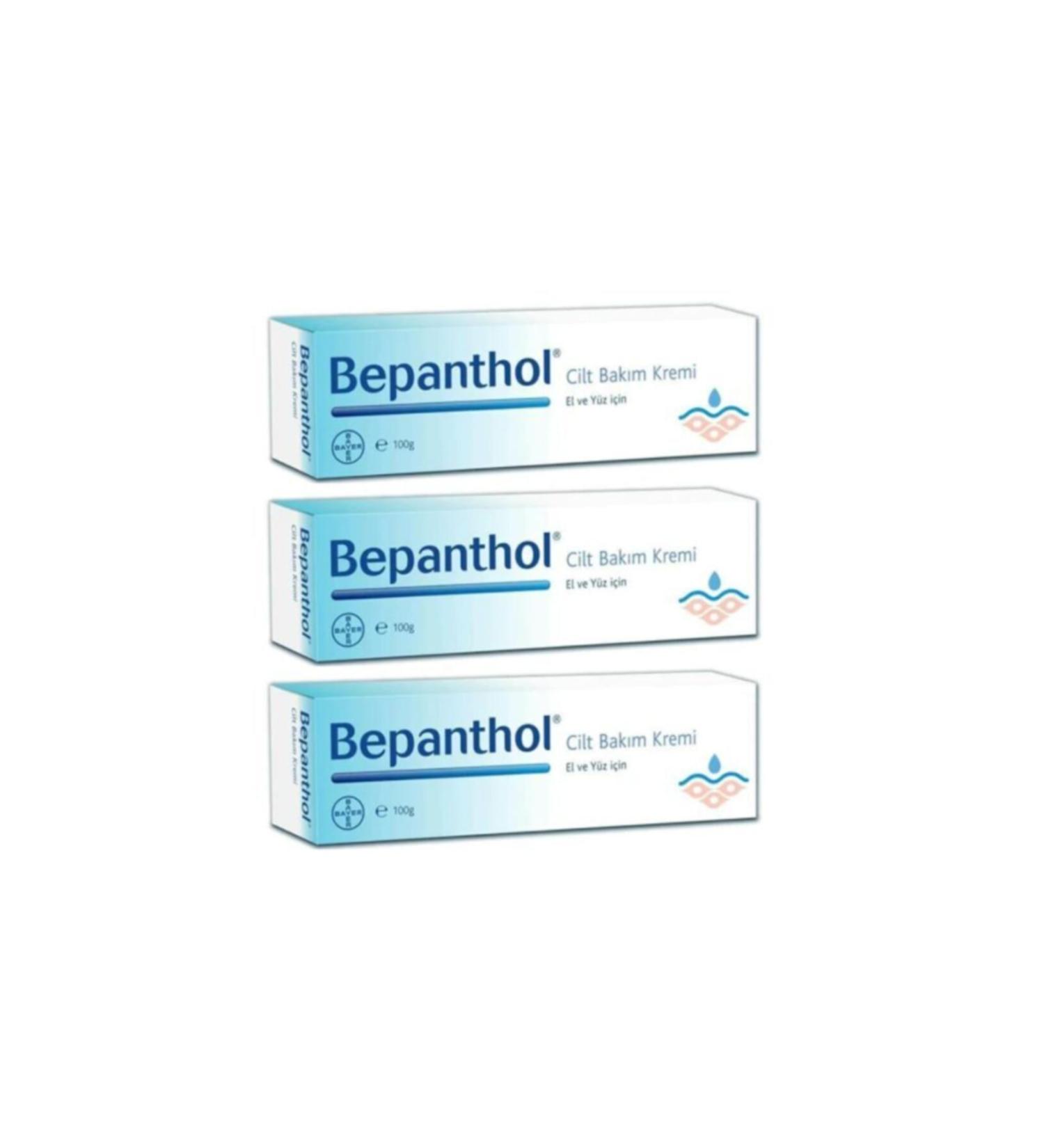 Bepanthol Skin Care Cream for Hand and Face 100 Gr 3 Pieces