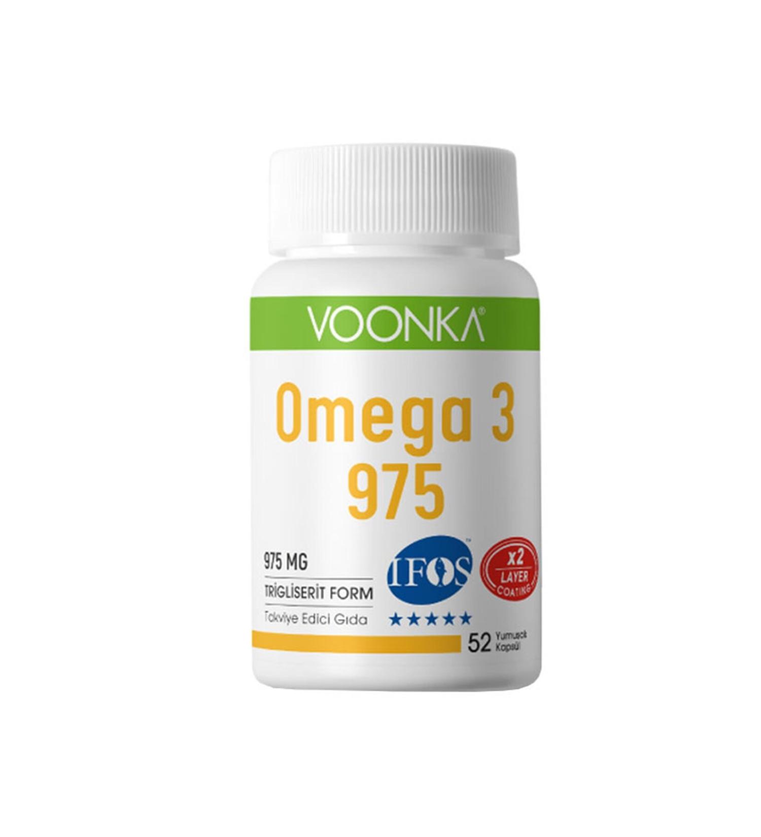 Voonka Omega-3 975 mg Omega 3 Fatty Acids Containing Supplementary Food 52 Capsules