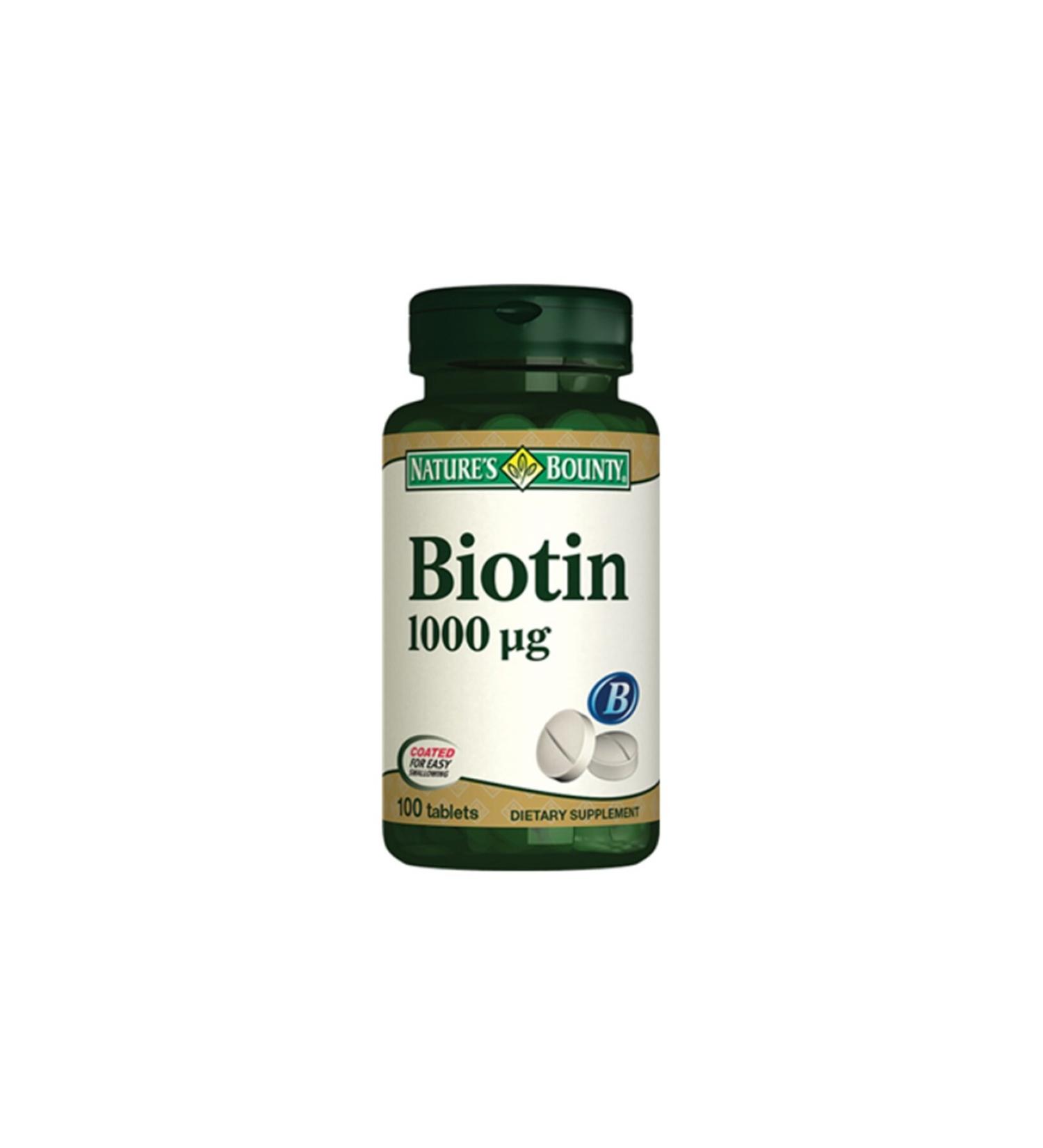 Natures Bounty Biotin 1000 Mcg Food Supplement 100 Tablets
