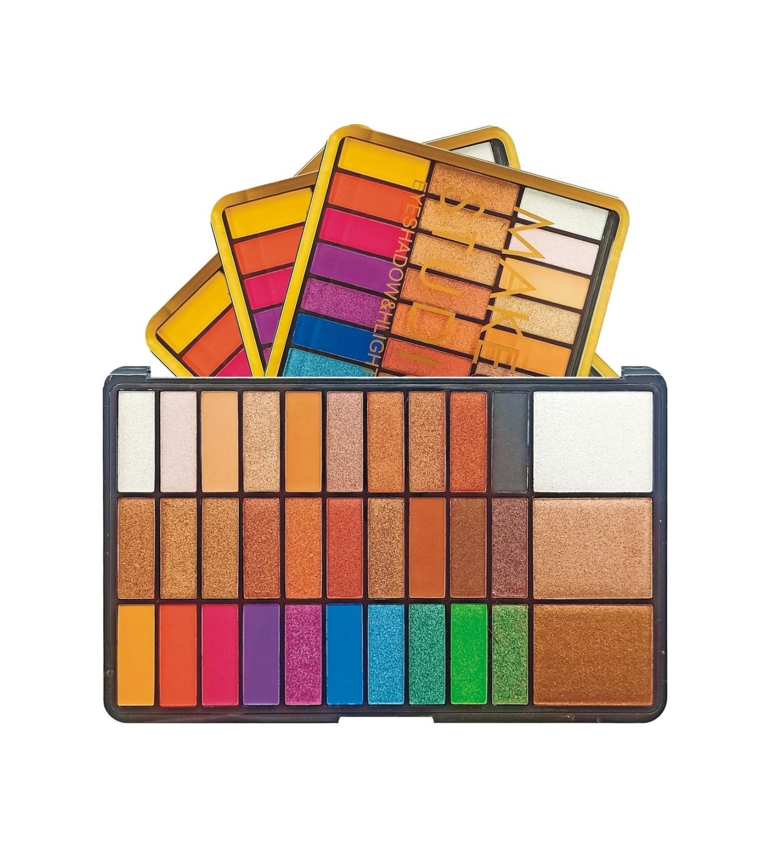 RS Ronassi Cosmetics Makeup Studio 30 Eyeshadow & 3 Illuminator & Gold Set Makeup Palette - Buy Online on GoSupps.com